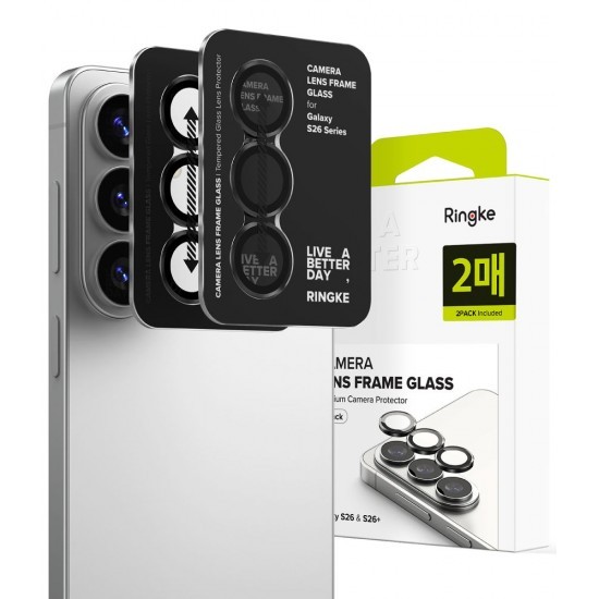 Samsung Galaxy S26 / S26 Plus 5G Προστασία Κάμερας Ringke Camera Lens Frame Glass Black 2 pack