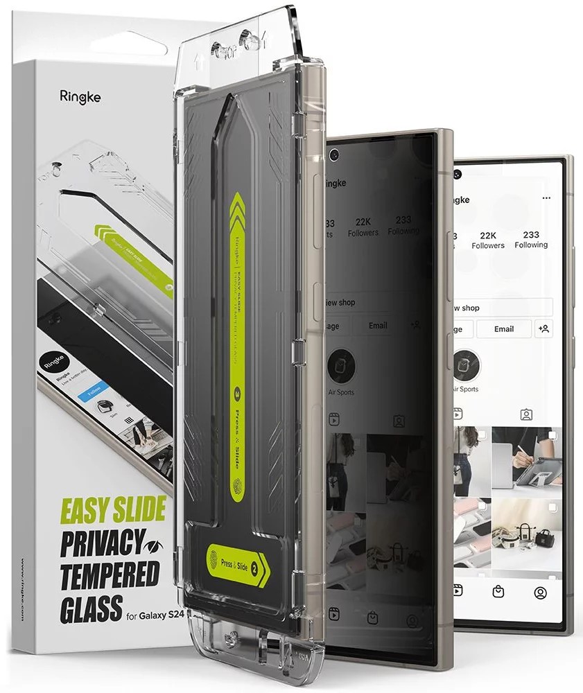 Samsung Galaxy S24 Ultra 5G Προστασία Οθόνης Ringke Easy Slide Privacy Tempered Glass 2 Pack