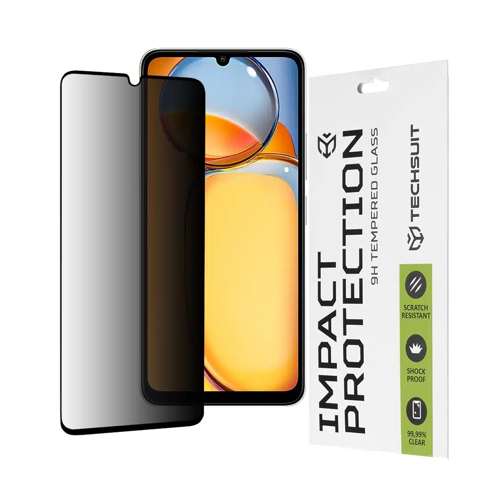 Xiaomi Redmi 13C 4G /5G / Poco C65 Προστασία Οθόνης Φιμέ Techsuit 111D Privacy Full Face Tempered Glass