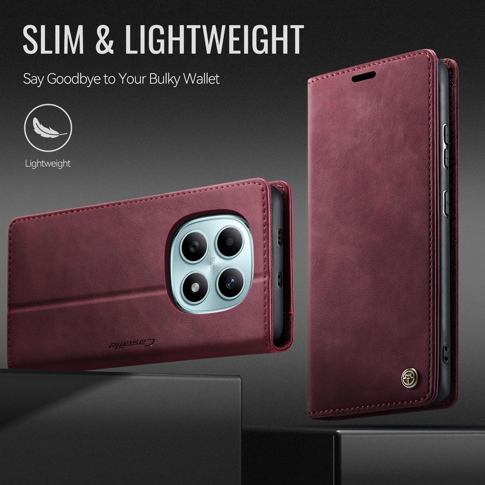 CaseMe 033 Xiaomi Redmi Note 15 4G / 5G/Poco M8 RFID Retro Θήκη Βιβλίο Δερμάτινη – Wine Red