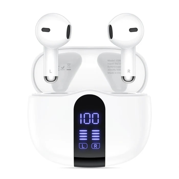 Tech Protect Ultraboost TWS Core G2 In-ear Bluetooth Handsfree Ακουστικά με Θήκη Φόρτισης Λευκά