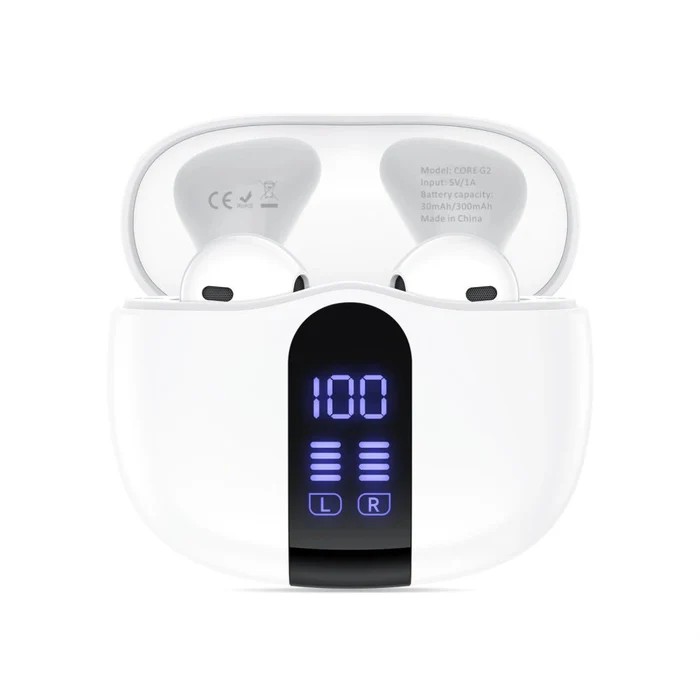 Tech Protect Ultraboost TWS Core G2 In-ear Bluetooth Handsfree Ακουστικά με Θήκη Φόρτισης Λευκά