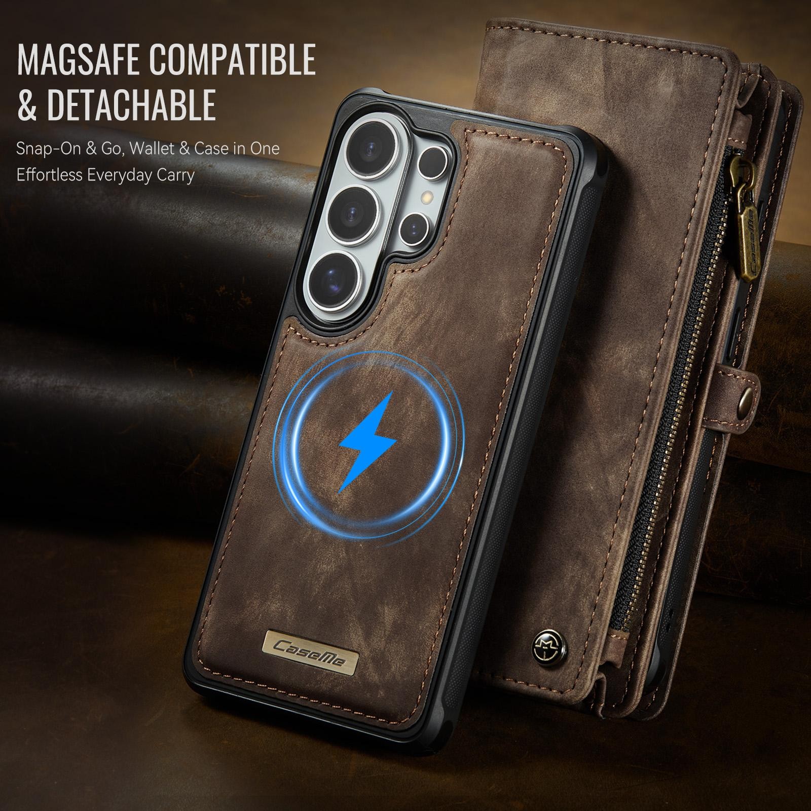 CaseMe 008 Samsung Galaxy S26 Ultra 5G Θήκη Πορτοφόλι με Αποσπώμενη Θήκη Σιλικόνης - Brown