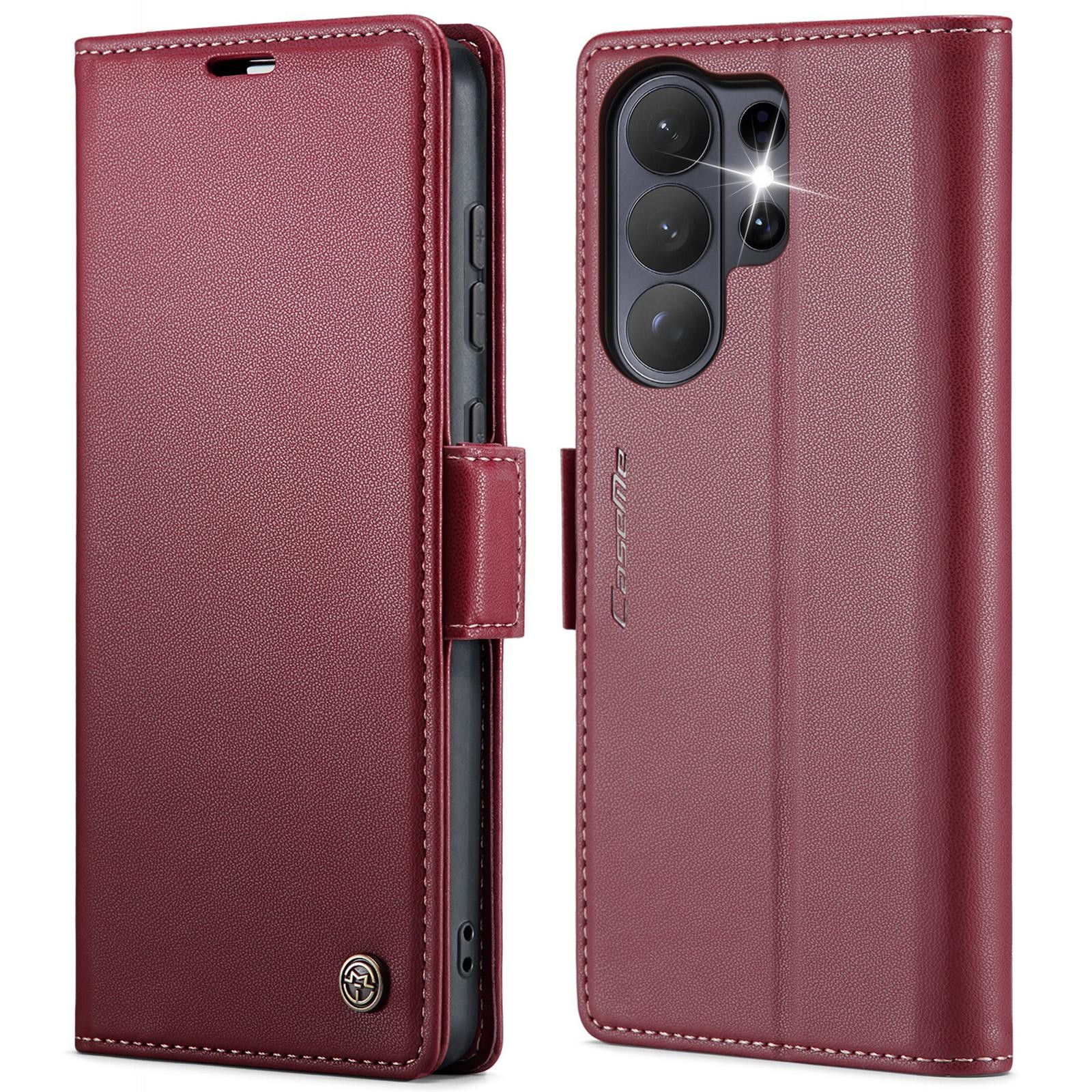CaseMe 023 Samsung Galaxy S26 Ultra 5G RFID Θήκη Πορτοφόλι Δερμάτινη-Red