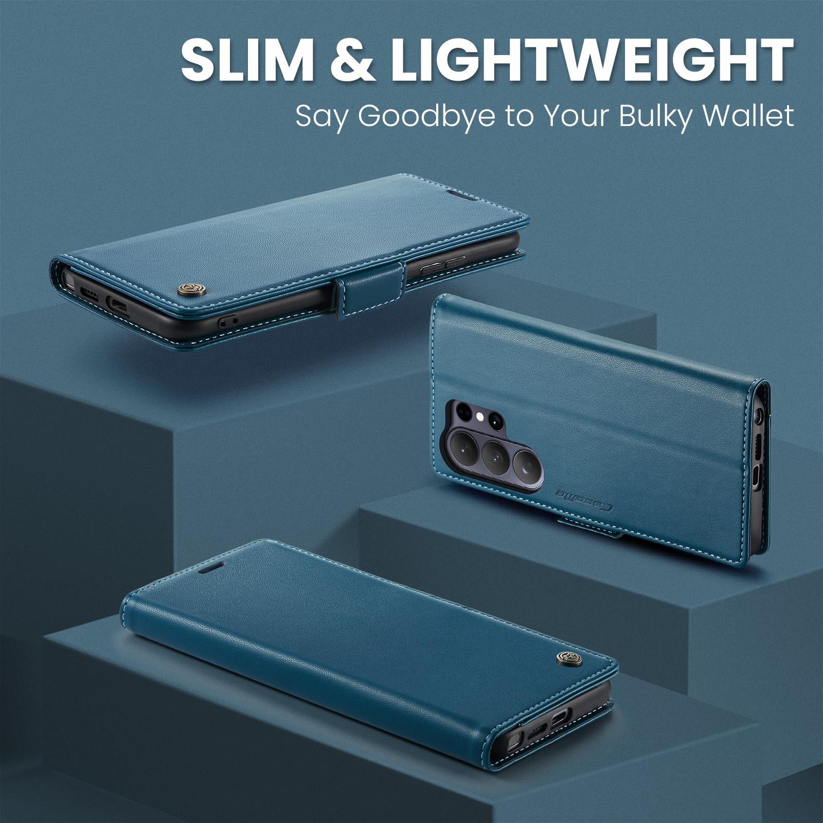 CaseMe 023 Samsung Galaxy S26 Ultra 5G RFID Θήκη Πορτοφόλι Δερμάτινη-Blue
