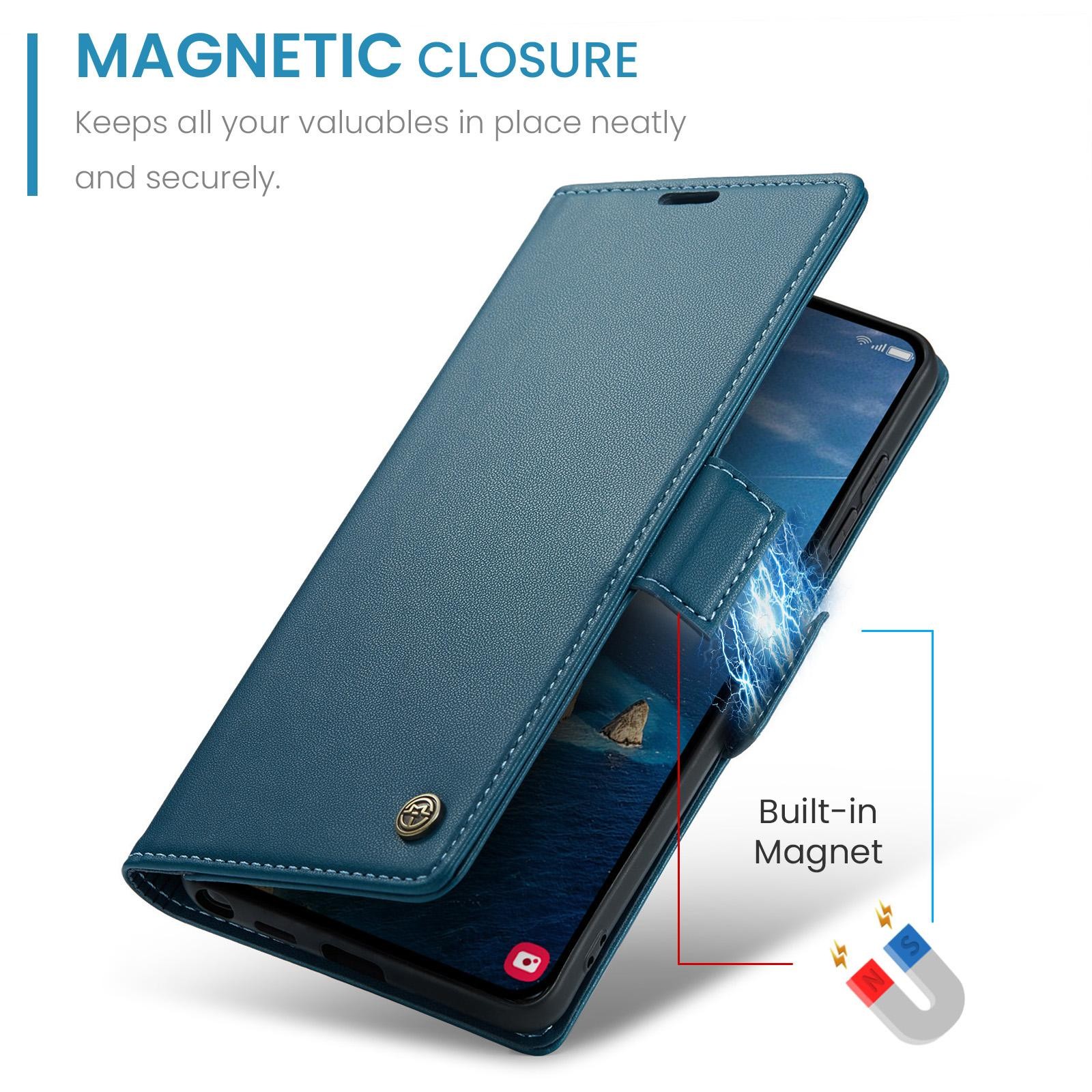 CaseMe 023 Samsung Galaxy S26 Ultra 5G RFID Θήκη Πορτοφόλι Δερμάτινη-Blue