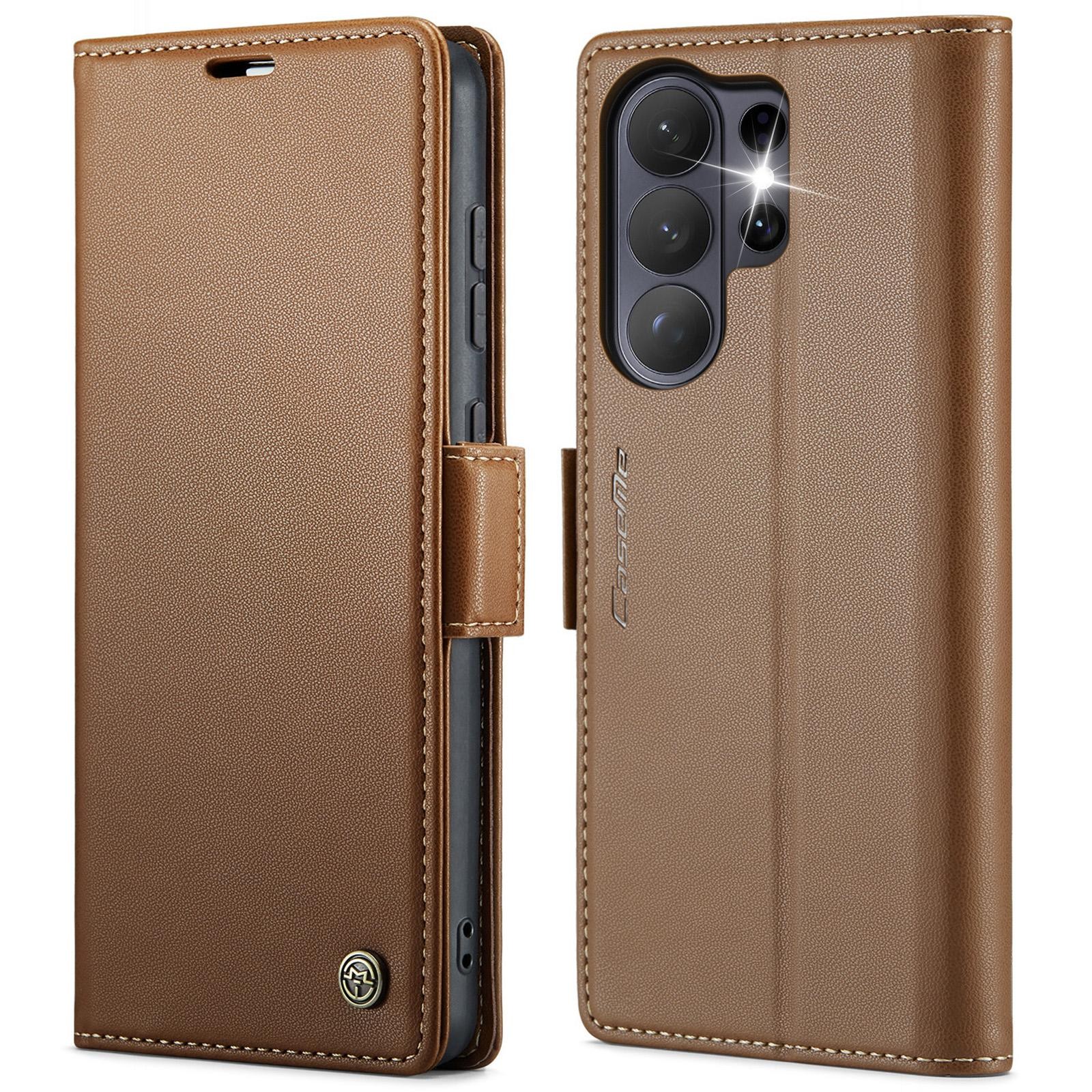 CaseMe 023 Samsung Galaxy S26 Ultra 5G RFID Θήκη Πορτοφόλι Δερμάτινη–Brown