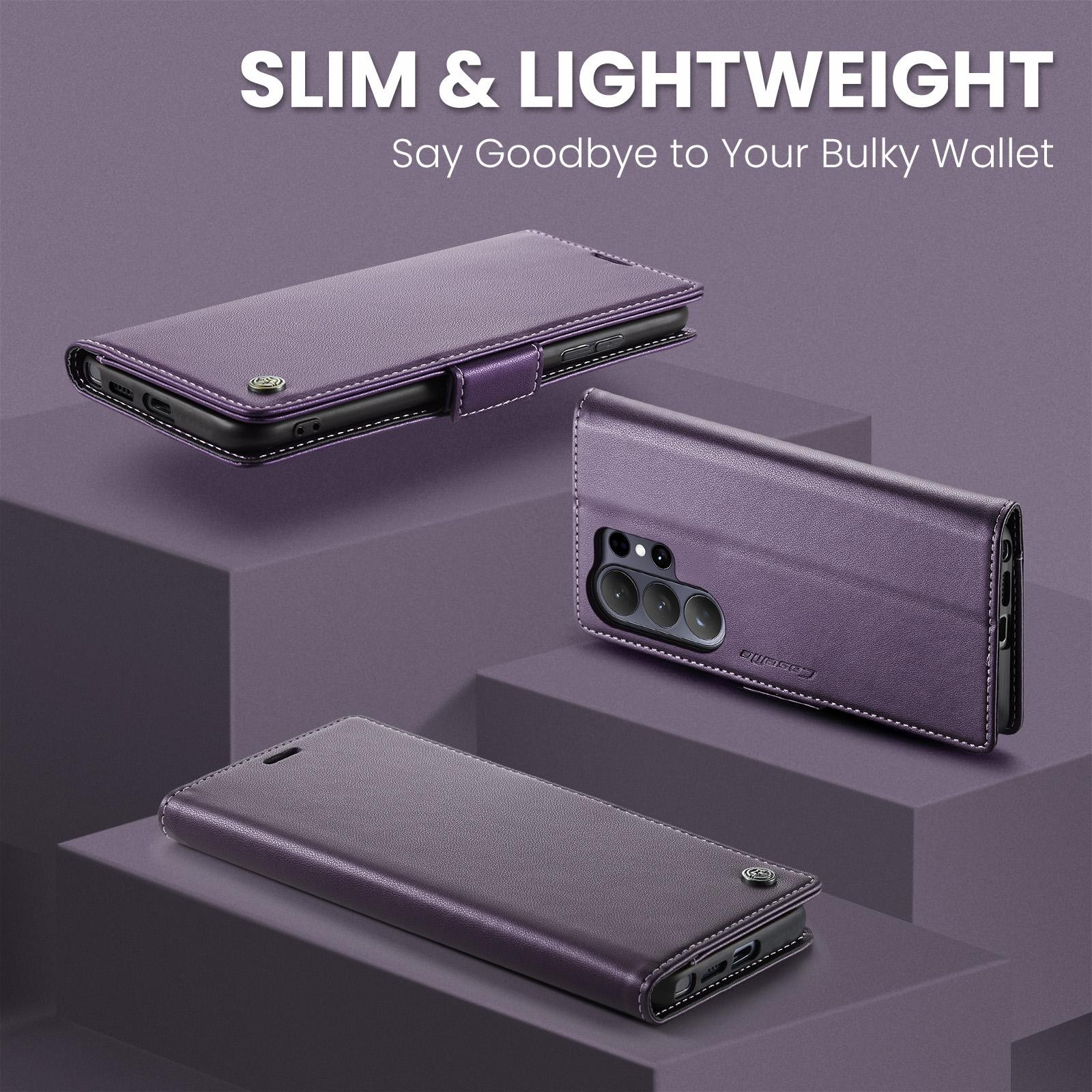 CaseMe 023 Samsung Galaxy S26 Ultra 5G RFID Θήκη Πορτοφόλι Δερμάτινη –Purple