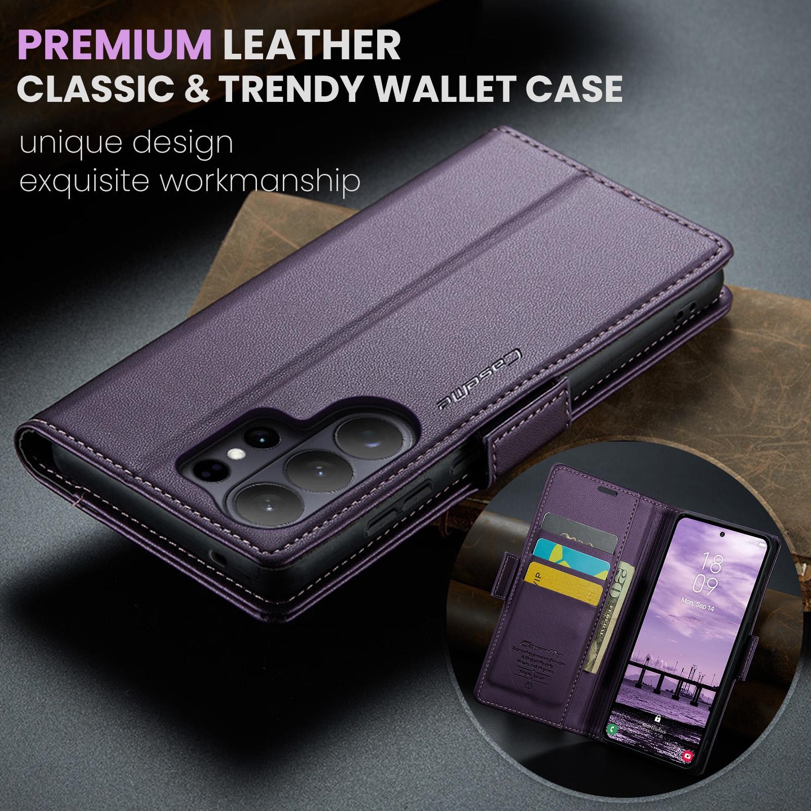 CaseMe 023 Samsung Galaxy S26 Ultra 5G RFID Θήκη Πορτοφόλι Δερμάτινη –Purple