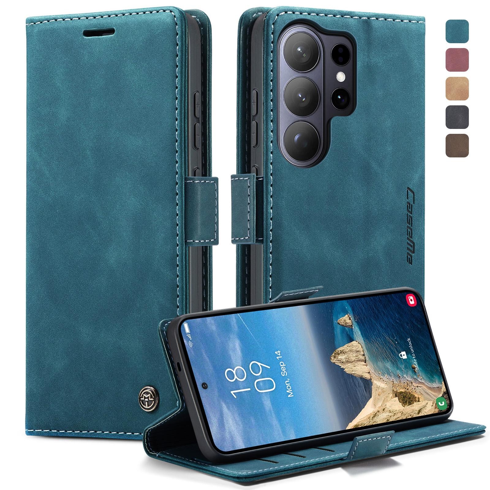 CaseMe 013 Samsung Galaxy S26 Ultra 5G Retro Leather Θήκη Βιβλίο -Blue