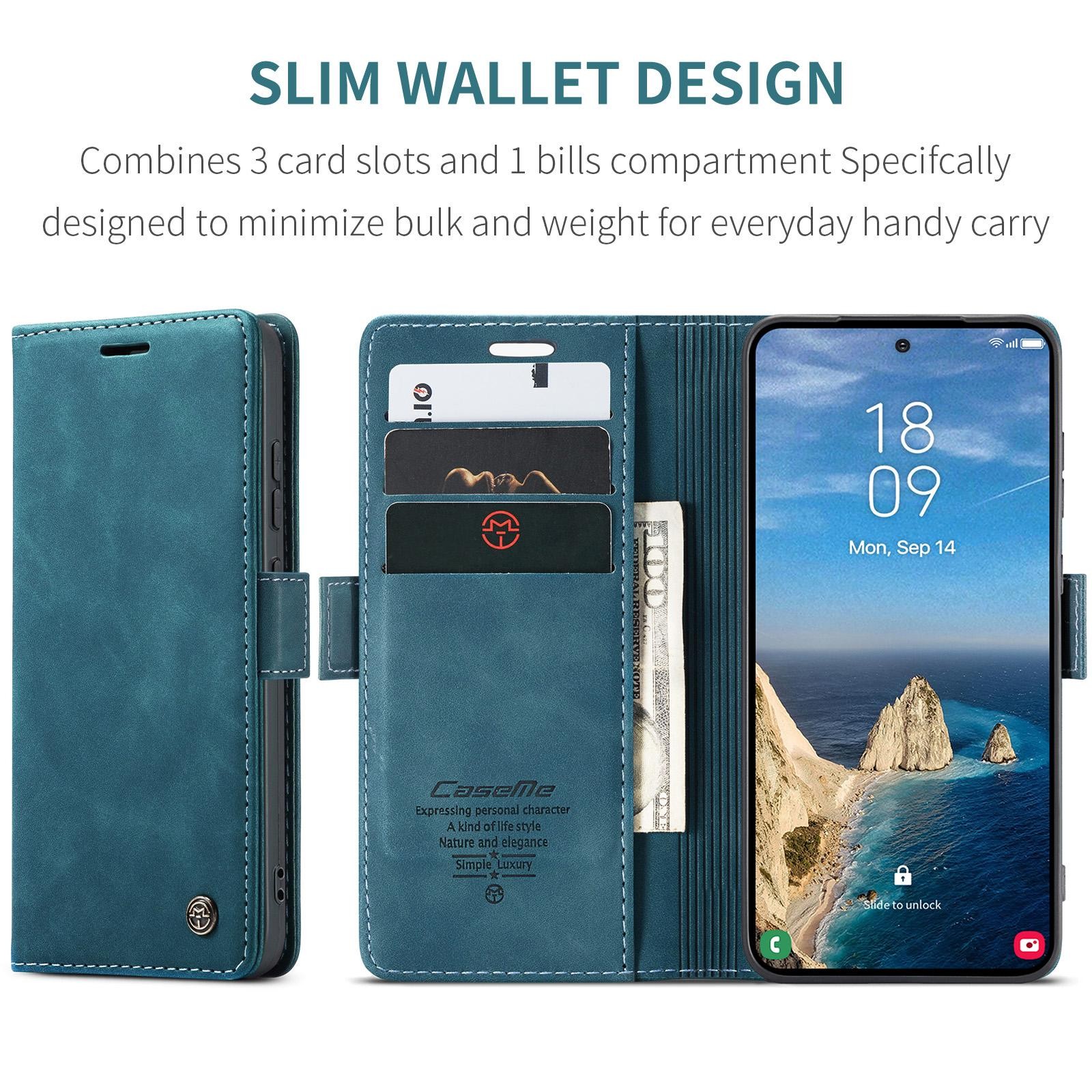 CaseMe 013 Samsung Galaxy S26 Ultra 5G Retro Leather Θήκη Βιβλίο -Blue