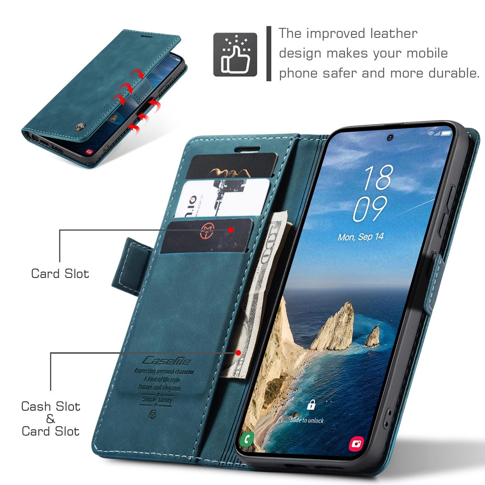 CaseMe 013 Samsung Galaxy S26 Ultra 5G Retro Leather Θήκη Βιβλίο -Blue