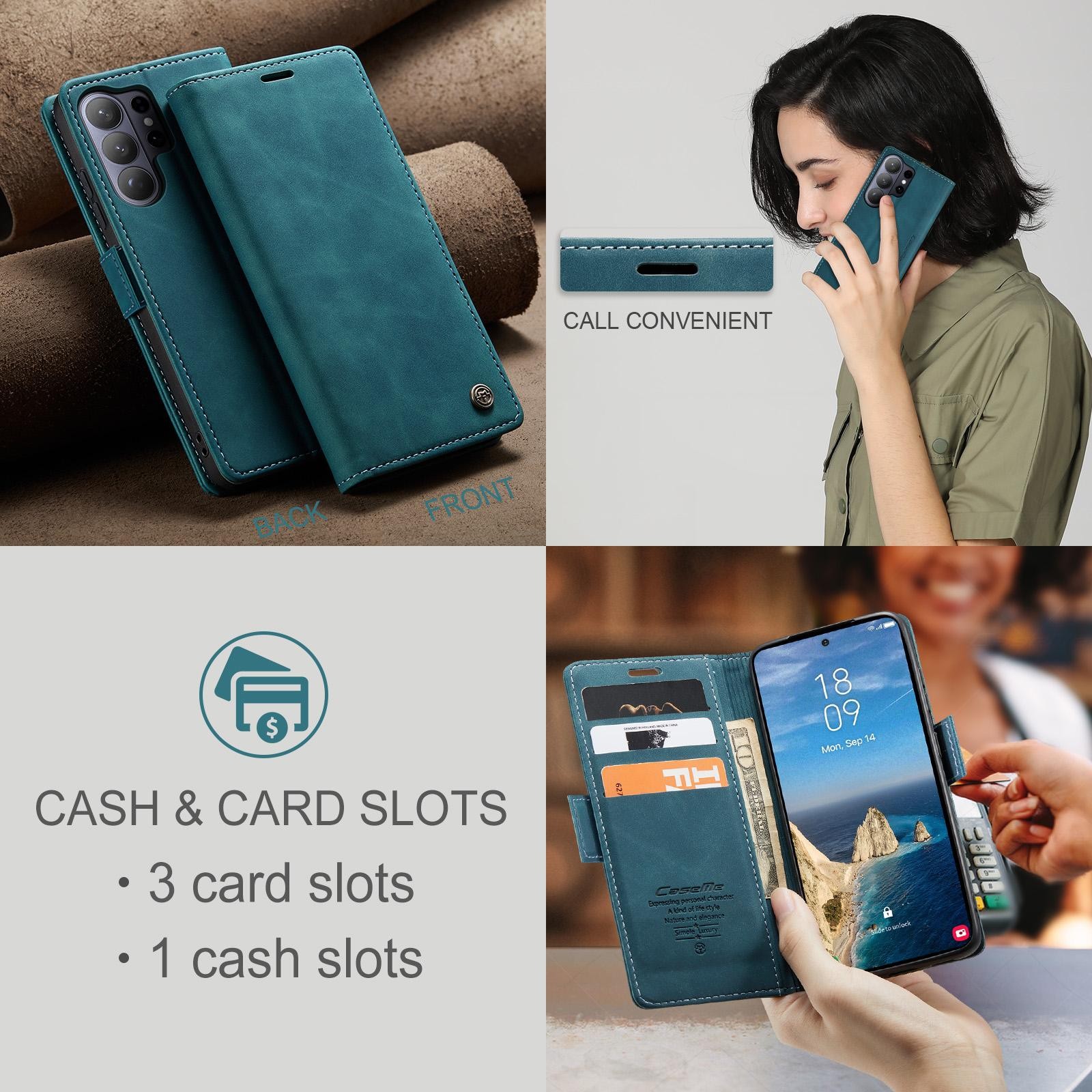 CaseMe 013 Samsung Galaxy S26 Ultra 5G Retro Leather Θήκη Βιβλίο -Blue