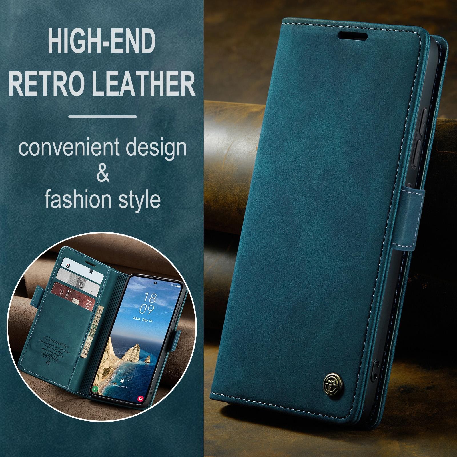 CaseMe 013 Samsung Galaxy S26 Ultra 5G Retro Leather Θήκη Βιβλίο -Blue