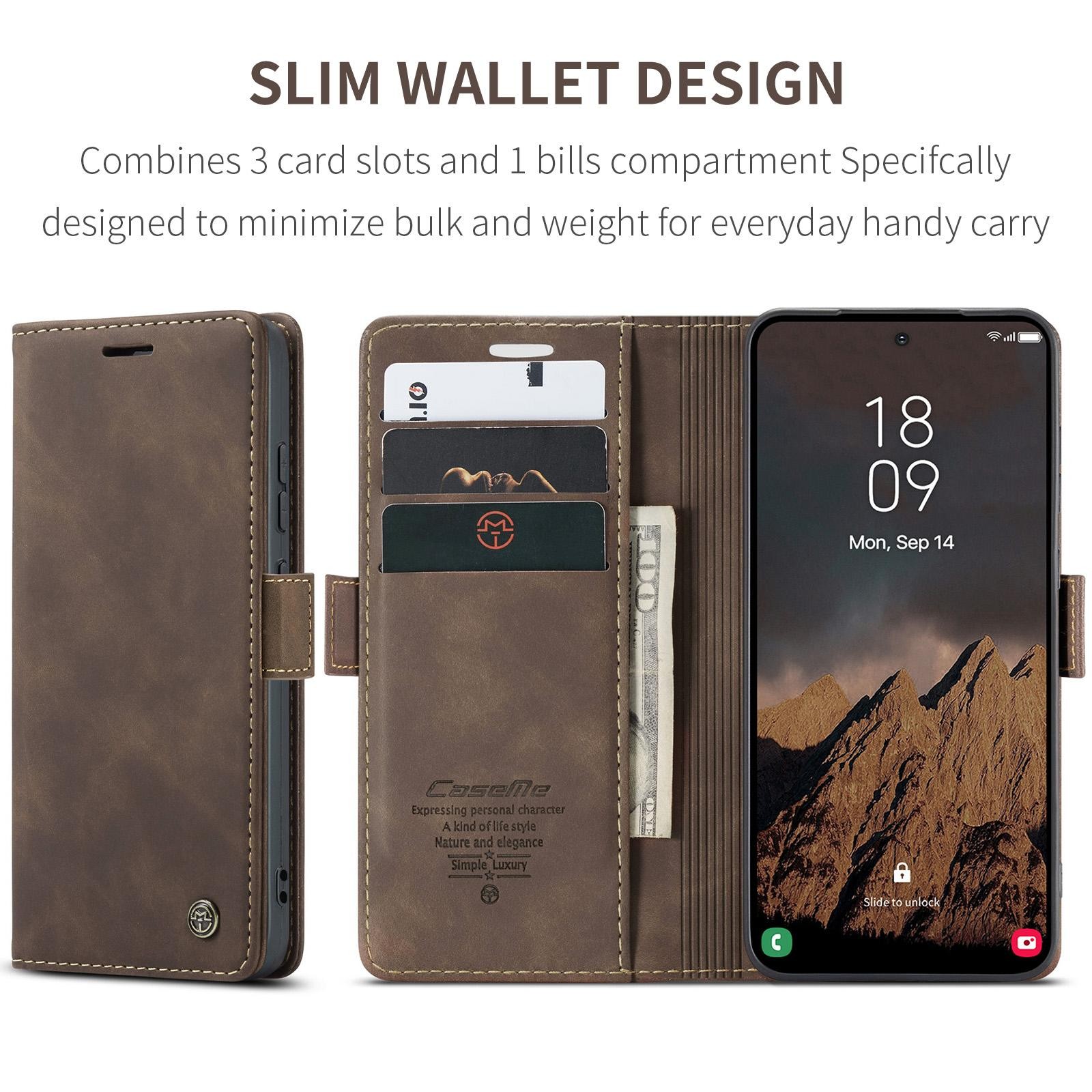 CaseMe 013 Samsung Galaxy S26 Ultra 5G Retro Leather Θήκη Βιβλίο -Coffee