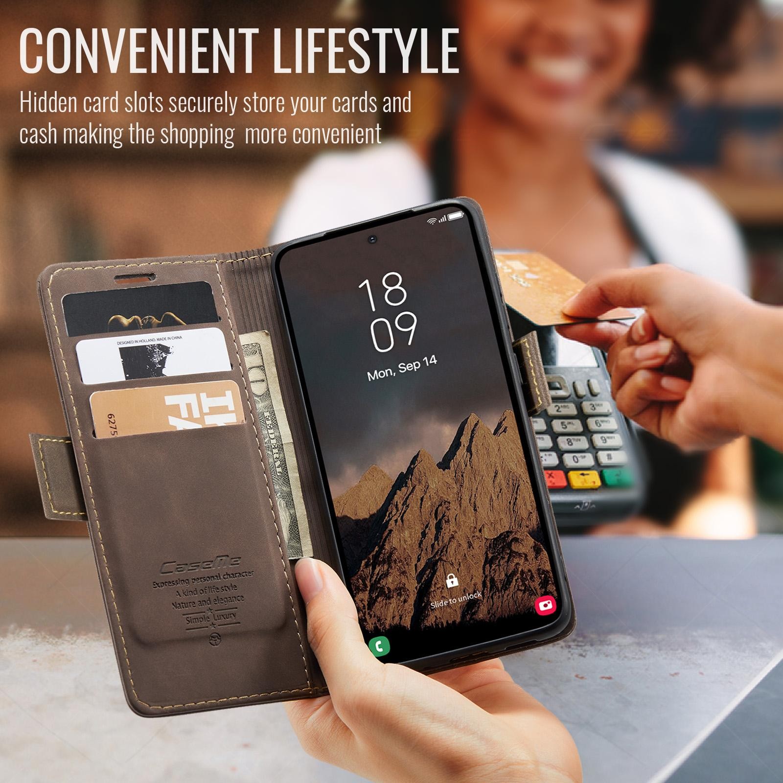 CaseMe 013 Samsung Galaxy S26 Ultra 5G Retro Leather Θήκη Βιβλίο -Coffee