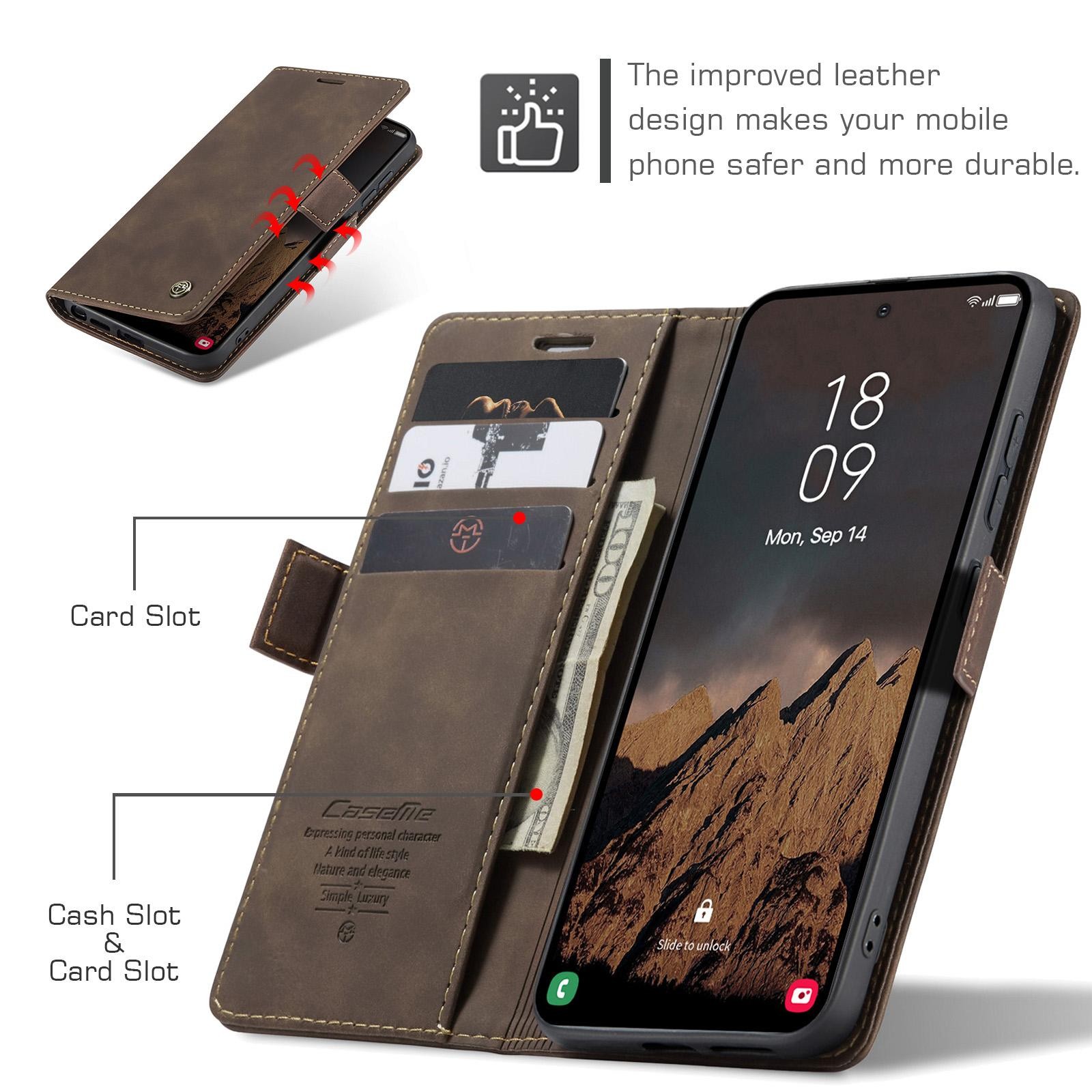 CaseMe 013 Samsung Galaxy S26 Ultra 5G Retro Leather Θήκη Βιβλίο -Coffee