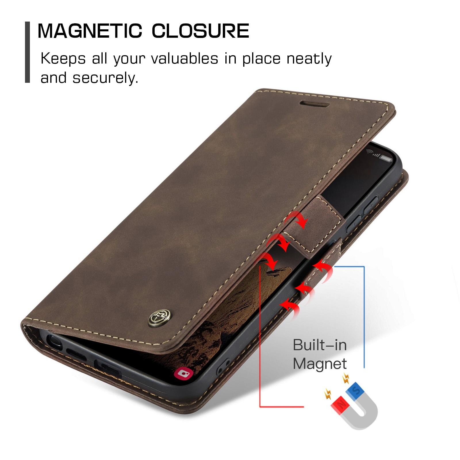 CaseMe 013 Samsung Galaxy S26 Ultra 5G Retro Leather Θήκη Βιβλίο -Coffee
