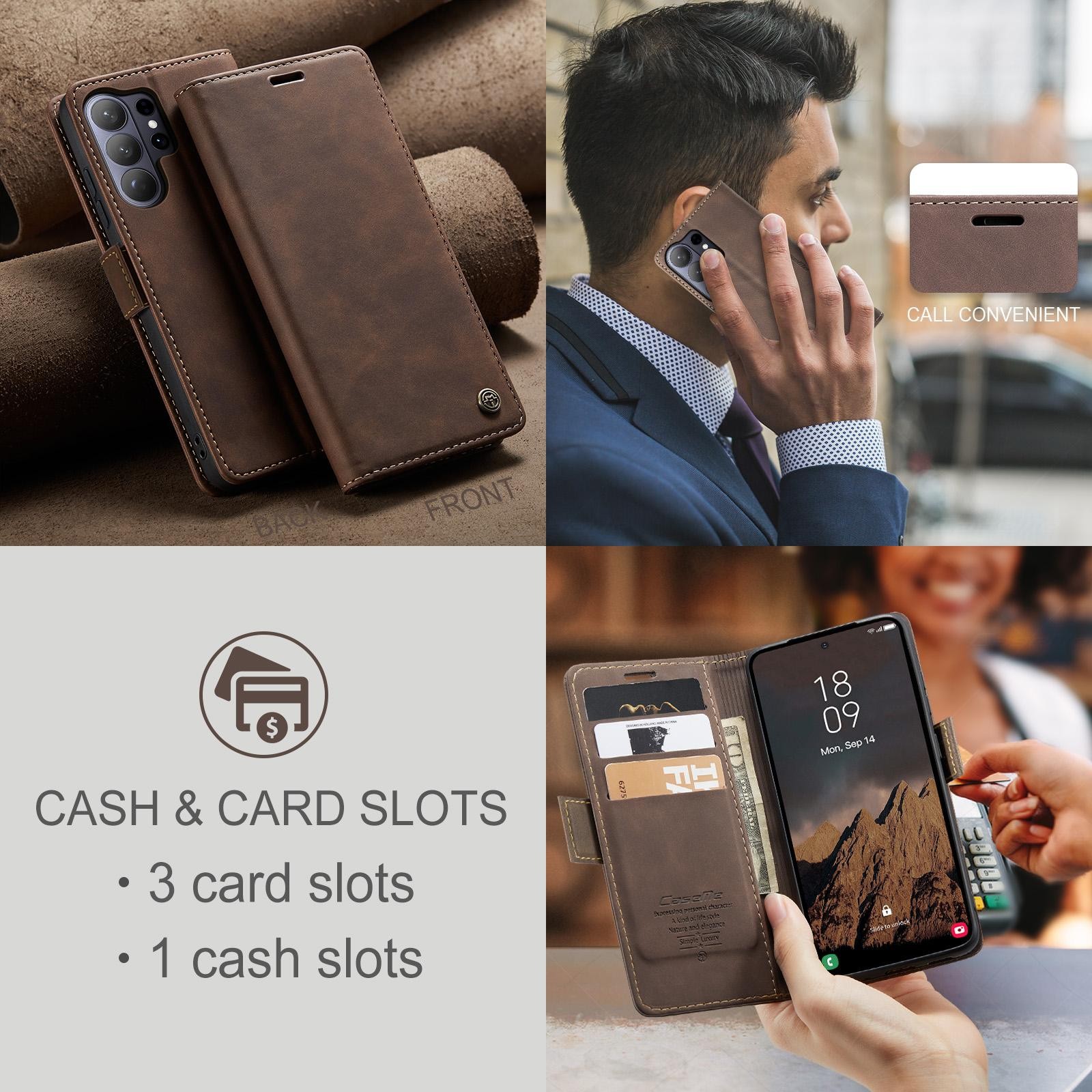 CaseMe 013 Samsung Galaxy S26 Ultra 5G Retro Leather Θήκη Βιβλίο -Coffee