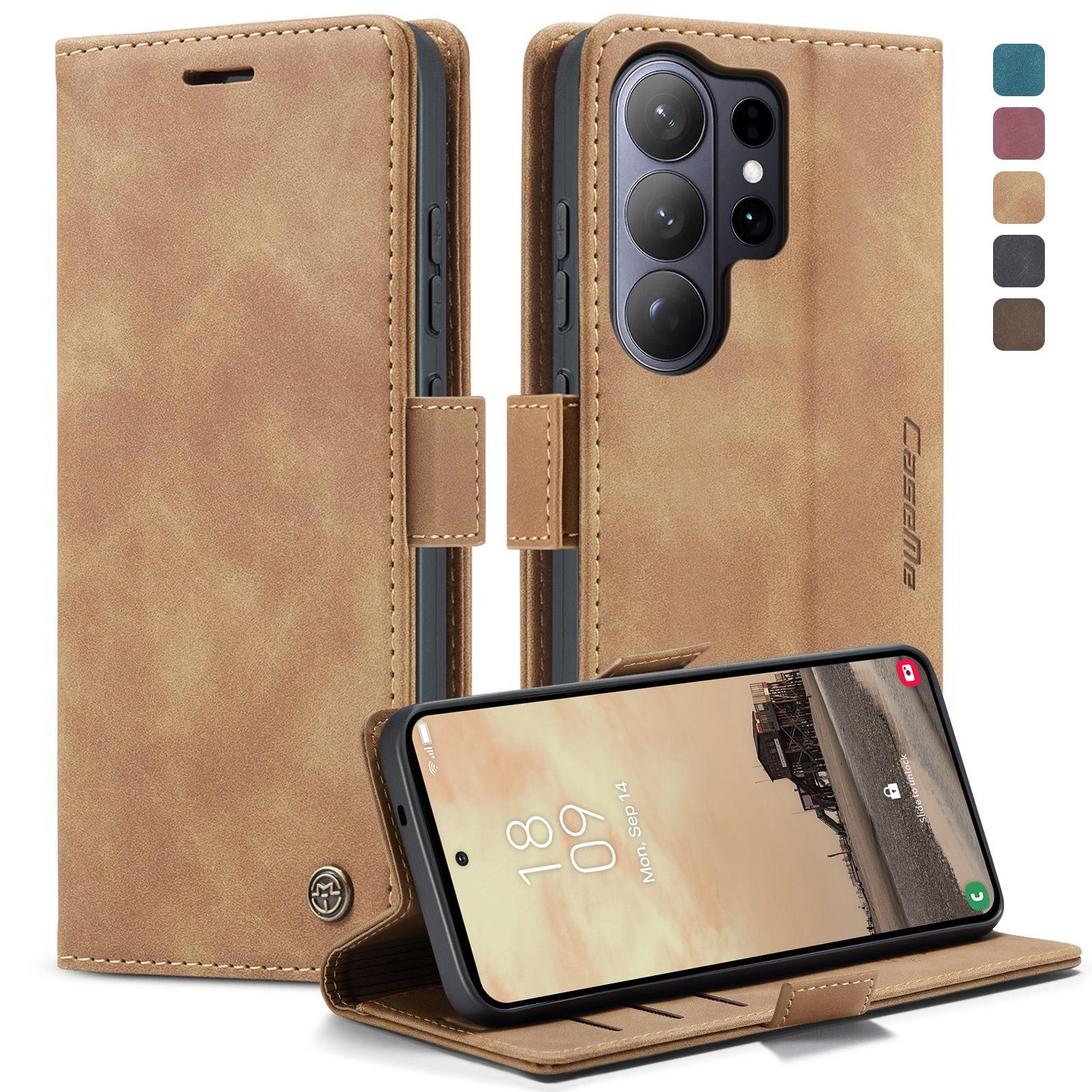 CaseMe 013 Samsung Galaxy S26 Ultra 5G Retro Leather Θήκη Βιβλίο -Brown