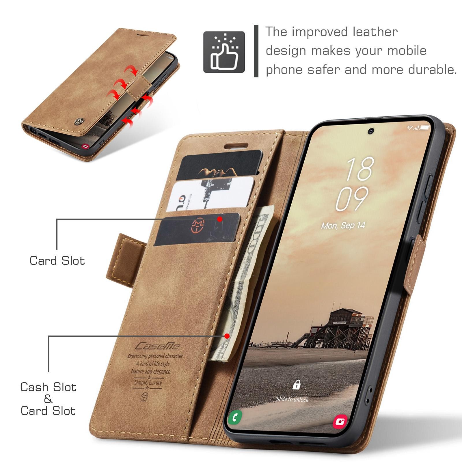 CaseMe 013 Samsung Galaxy S26 Ultra 5G Retro Leather Θήκη Βιβλίο -Brown