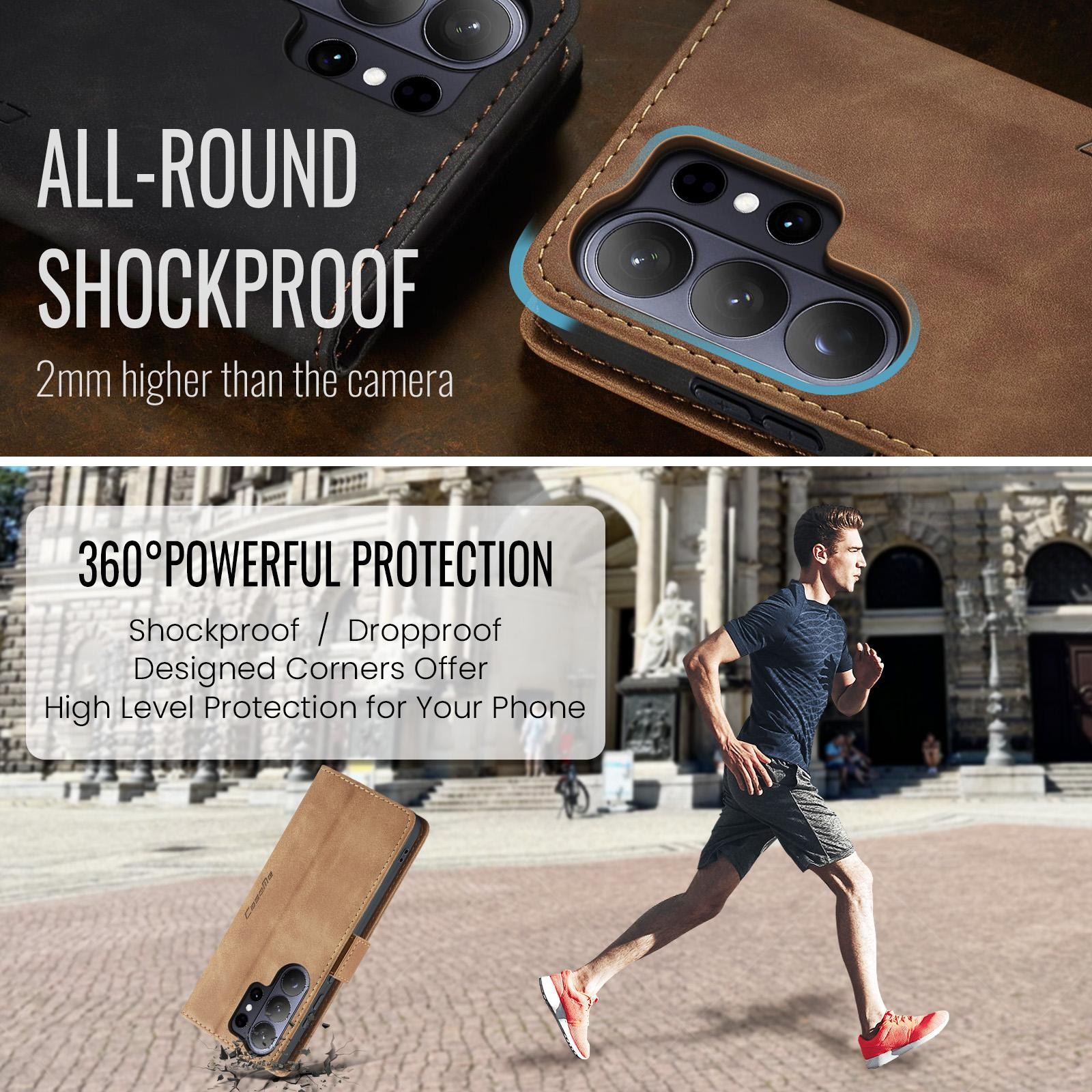 CaseMe 013 Samsung Galaxy S26 Ultra 5G Retro Leather Θήκη Βιβλίο -Brown