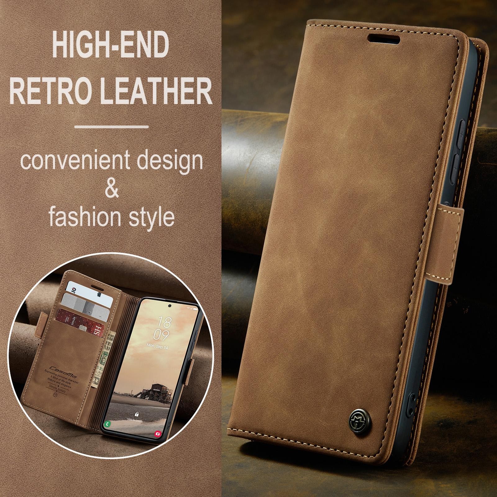 CaseMe 013 Samsung Galaxy S26 Ultra 5G Retro Leather Θήκη Βιβλίο -Brown