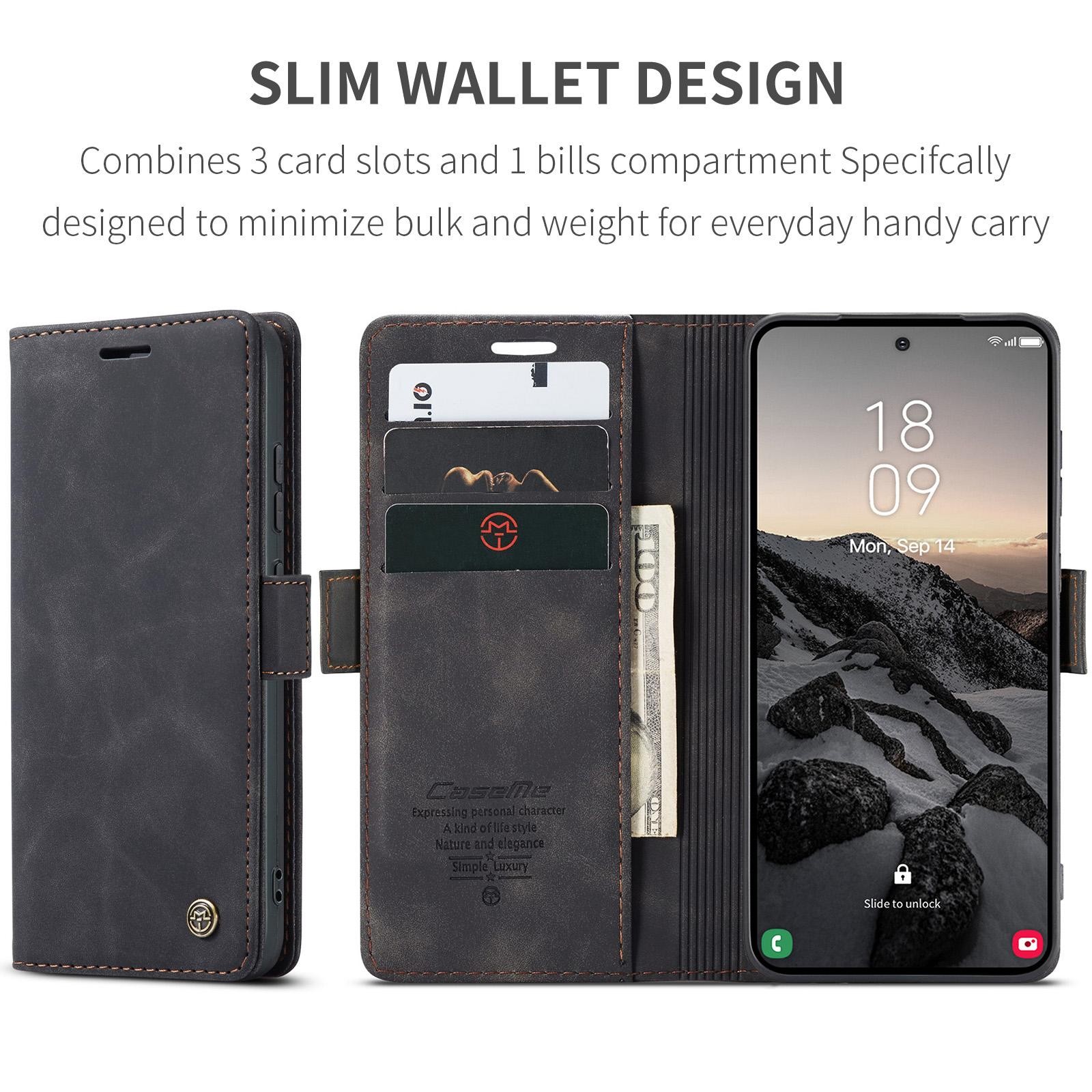CaseMe 013 Samsung Galaxy S26 Ultra 5G Retro Leather Θήκη Βιβλίο - Black