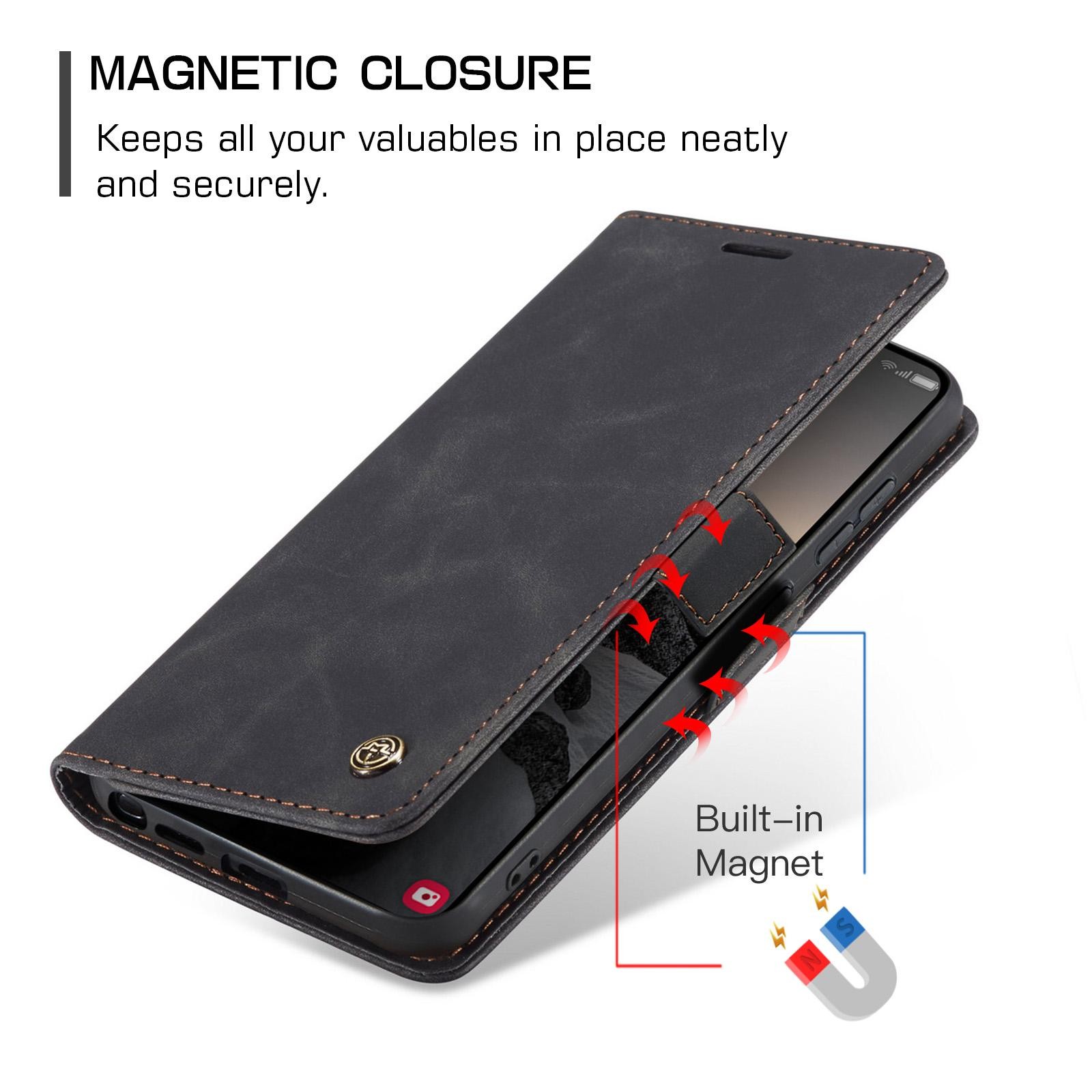 CaseMe 013 Samsung Galaxy S26 Ultra 5G Retro Leather Θήκη Βιβλίο - Black