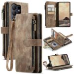 CaseMe C30 Samsung Galaxy S26 Ultra 5G Card Slots Zipper Θήκη Πορτοφόλι Δερμάτινη –Brown