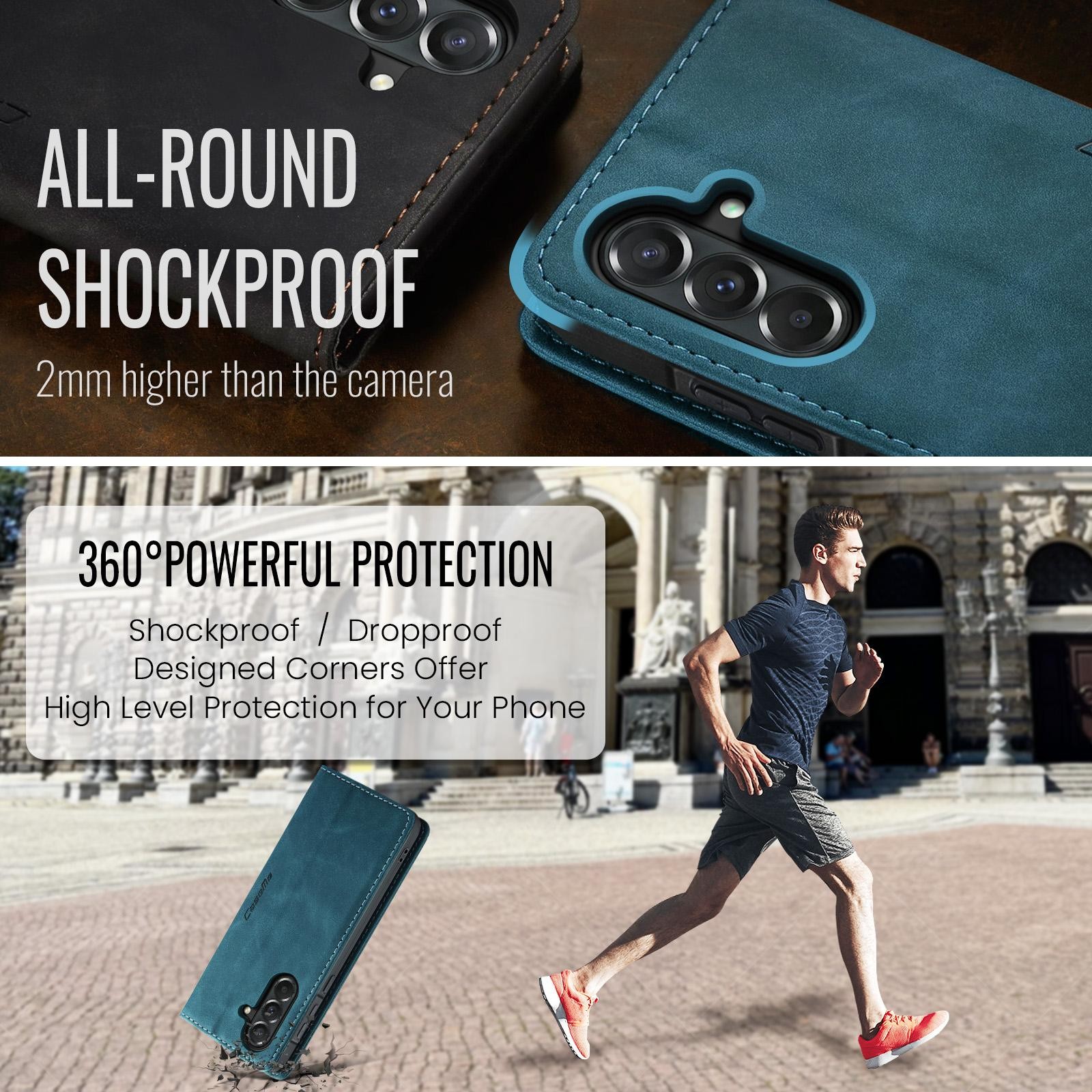 CaseMe 013 Samsung Galaxy A57 5G Retro Leather Θήκη Βιβλίο - Blue