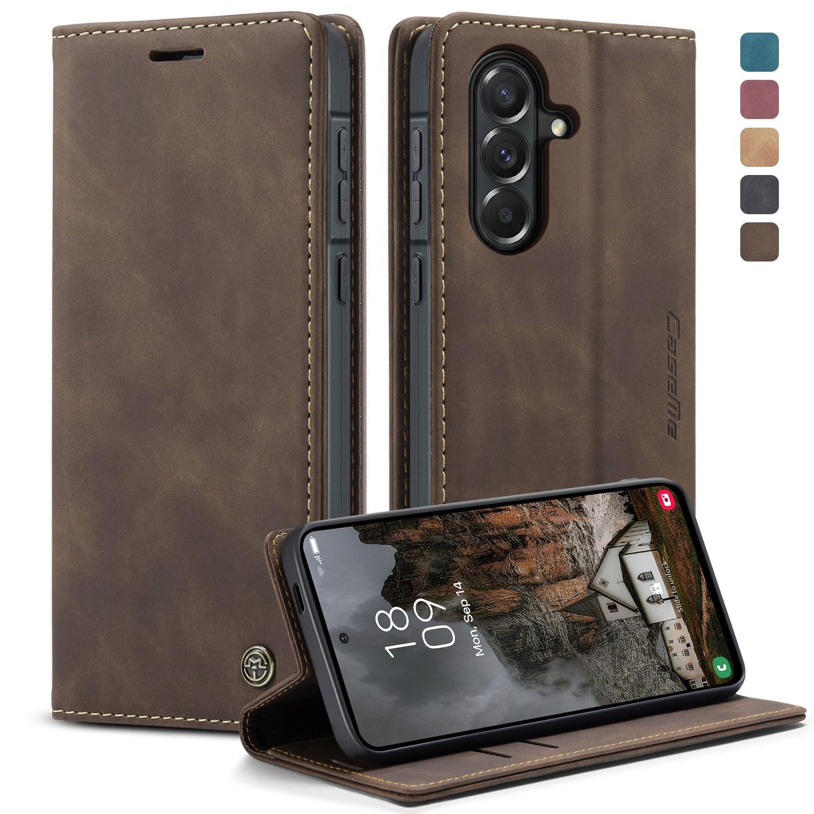 CaseMe 013 Samsung Galaxy A57 5G Retro Leather Θήκη Βιβλίο - Coffee