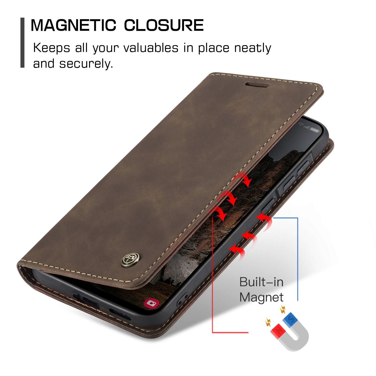 CaseMe 013 Samsung Galaxy A57 5G Retro Leather Θήκη Βιβλίο - Coffee