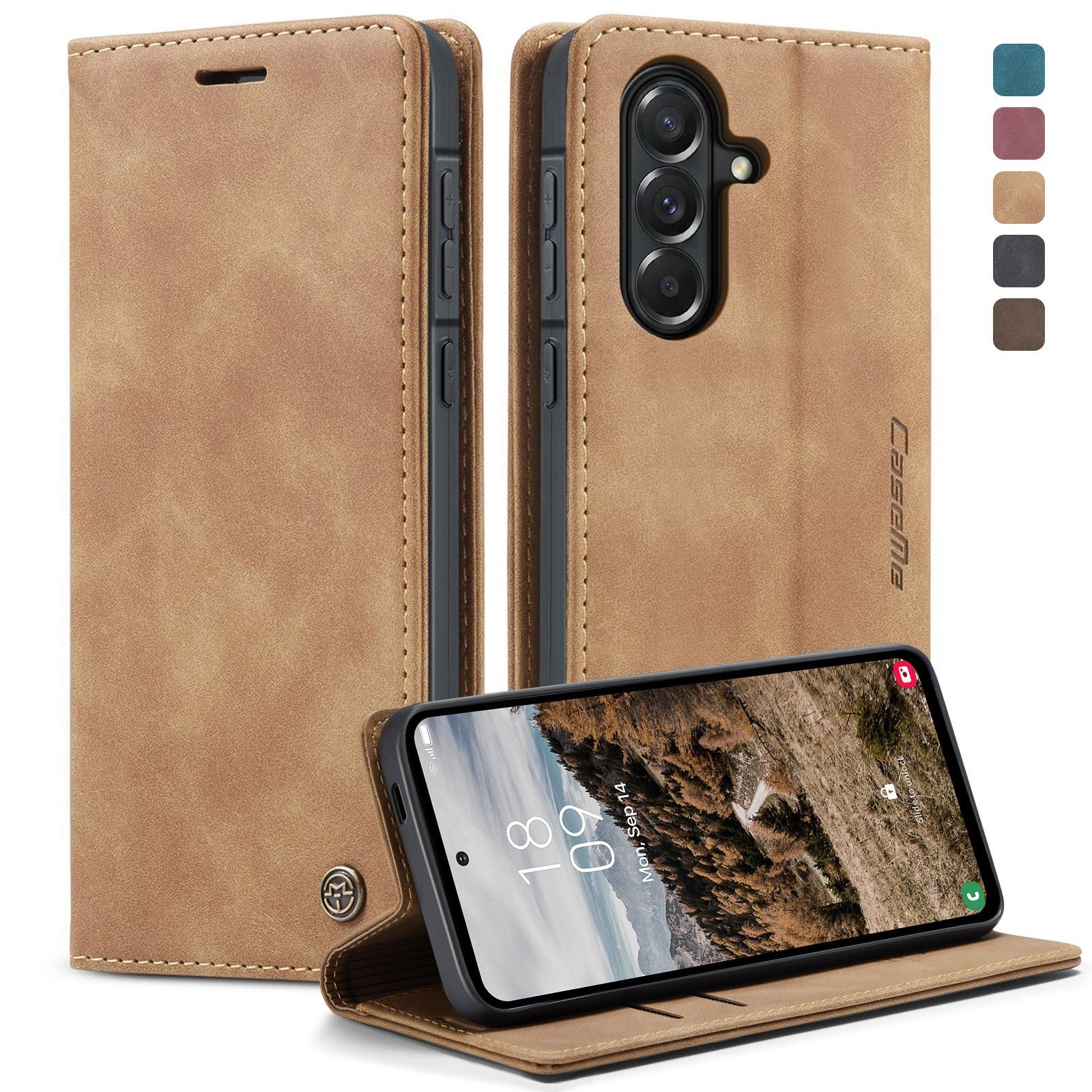 CaseMe 013 Samsung Galaxy A57 5G Retro Leather Θήκη Βιβλίο - Brown