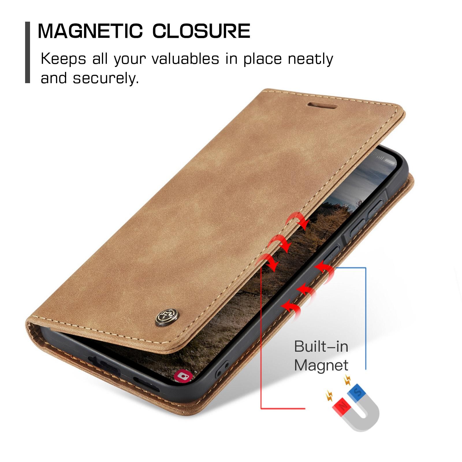 CaseMe 013 Samsung Galaxy A57 5G Retro Leather Θήκη Βιβλίο - Brown