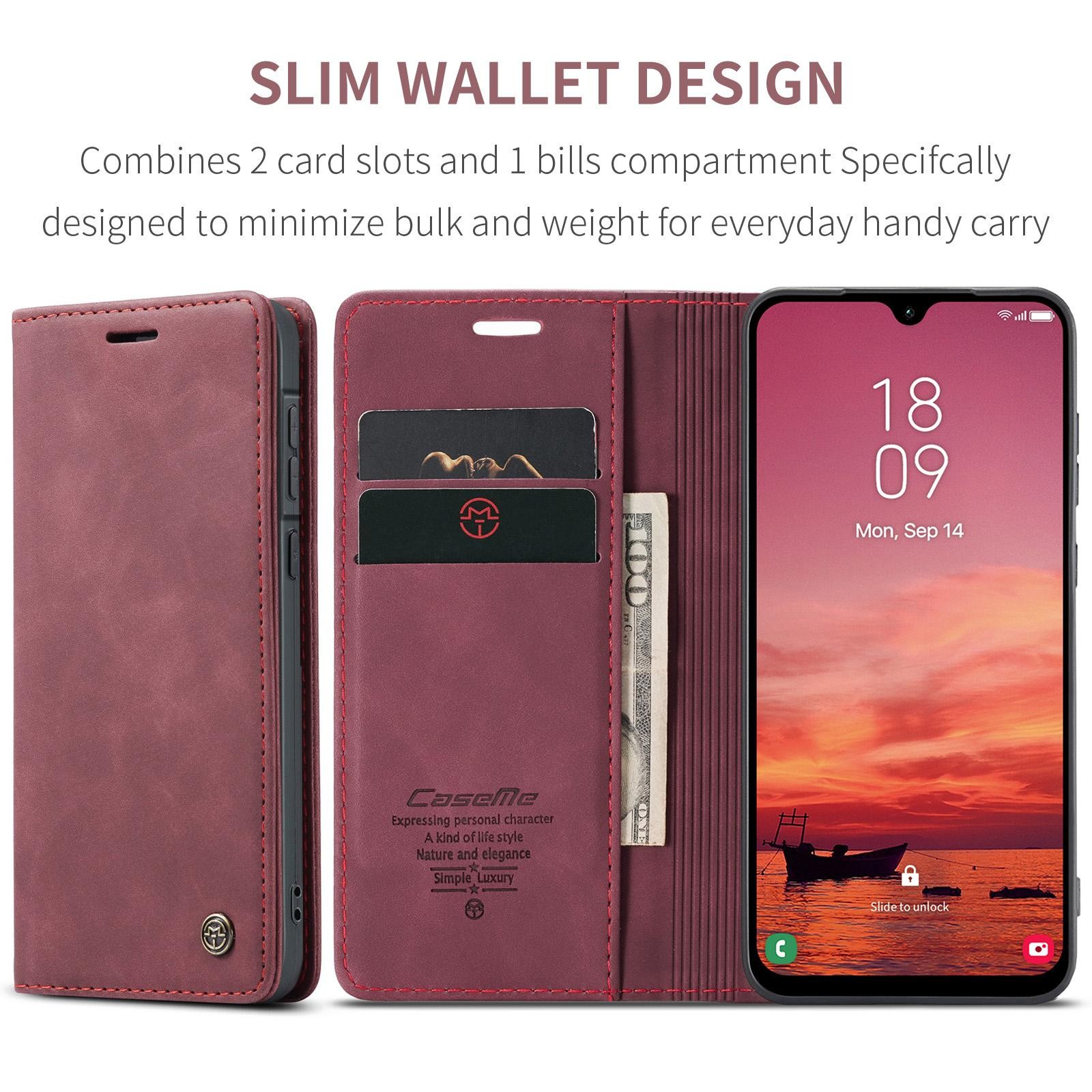 CaseMe 013 Samsung Galaxy A57 5G Retro Leather Θήκη Βιβλίο - Red
