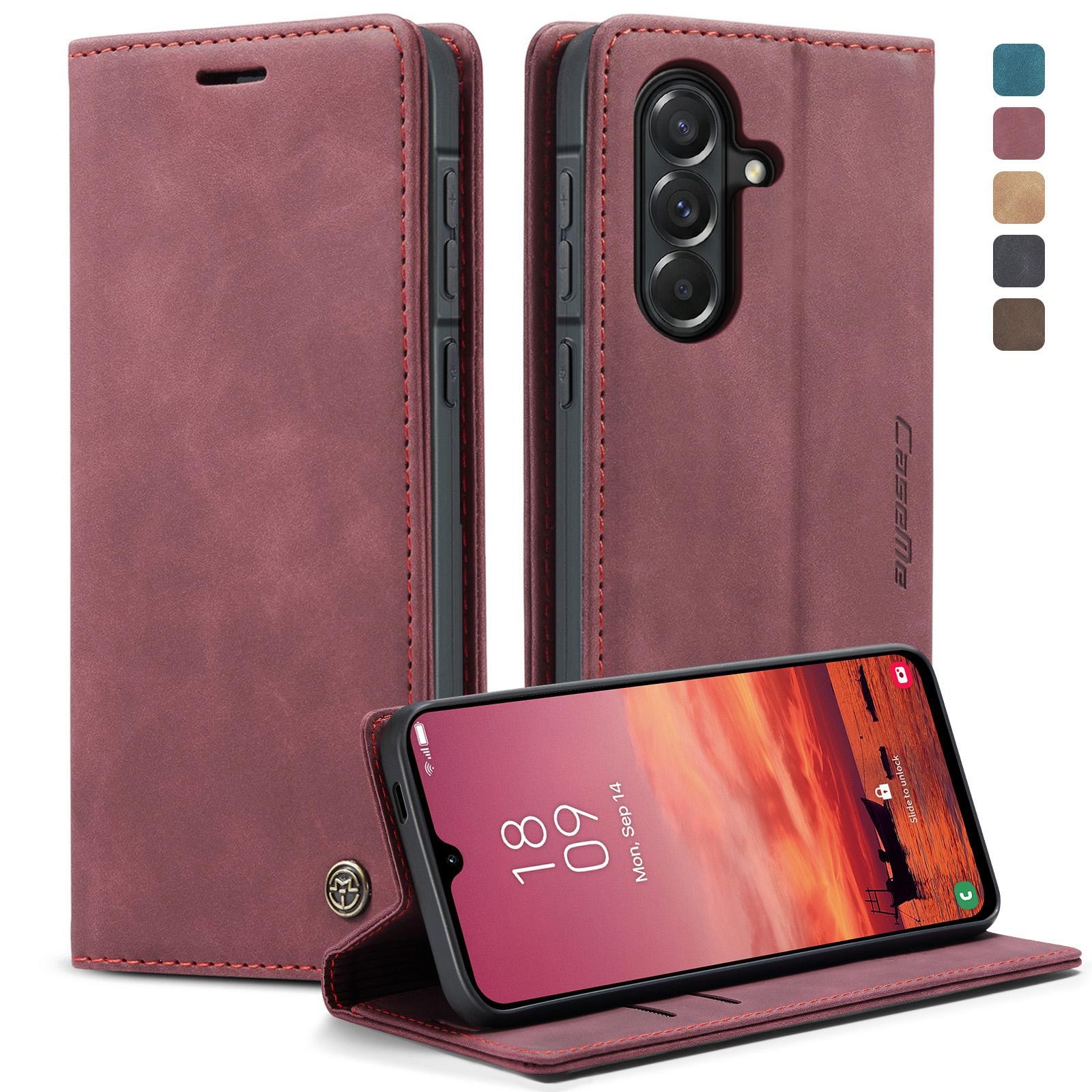 CaseMe 013 Samsung Galaxy A57 5G Retro Leather Θήκη Βιβλίο - Red