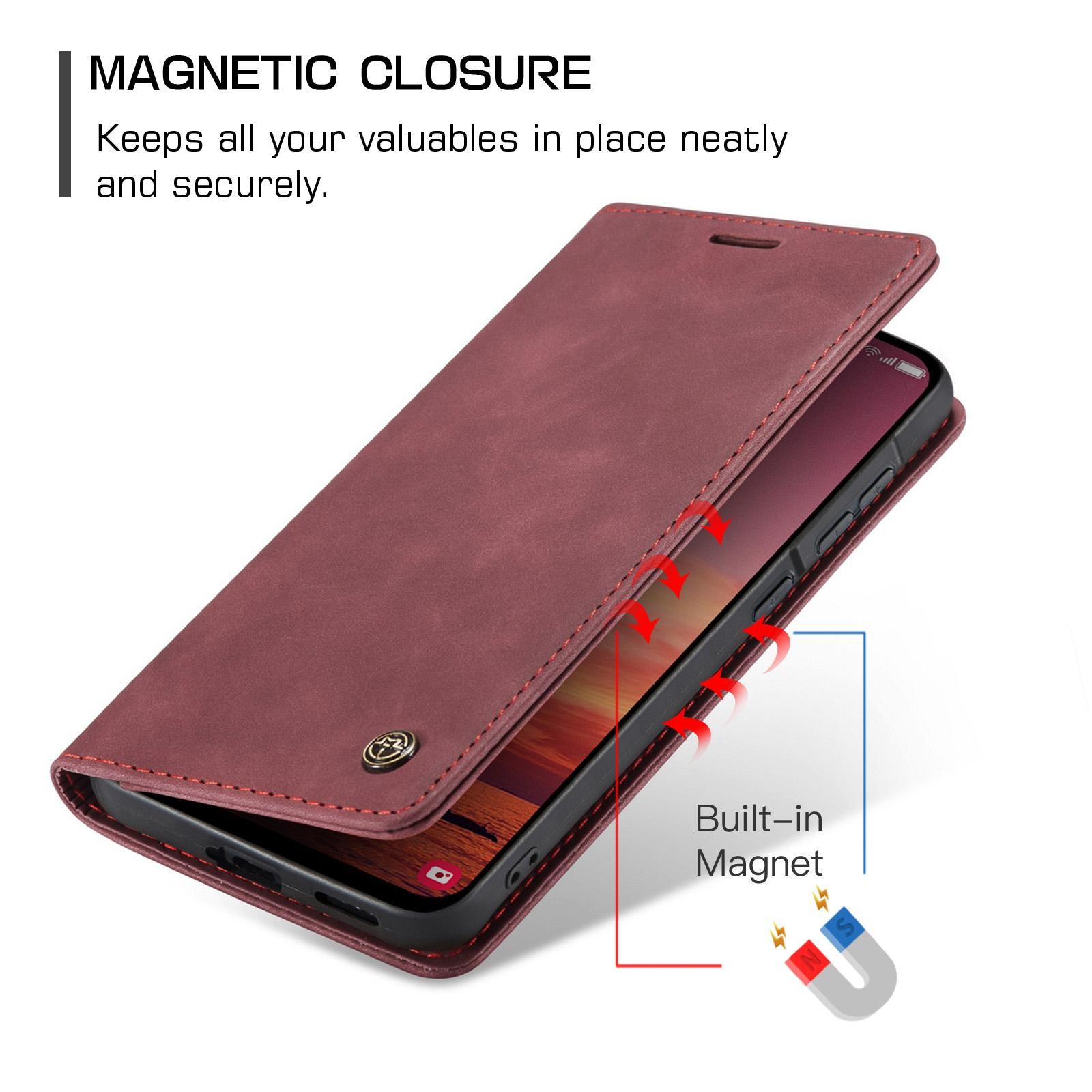 CaseMe 013 Samsung Galaxy A57 5G Retro Leather Θήκη Βιβλίο - Red
