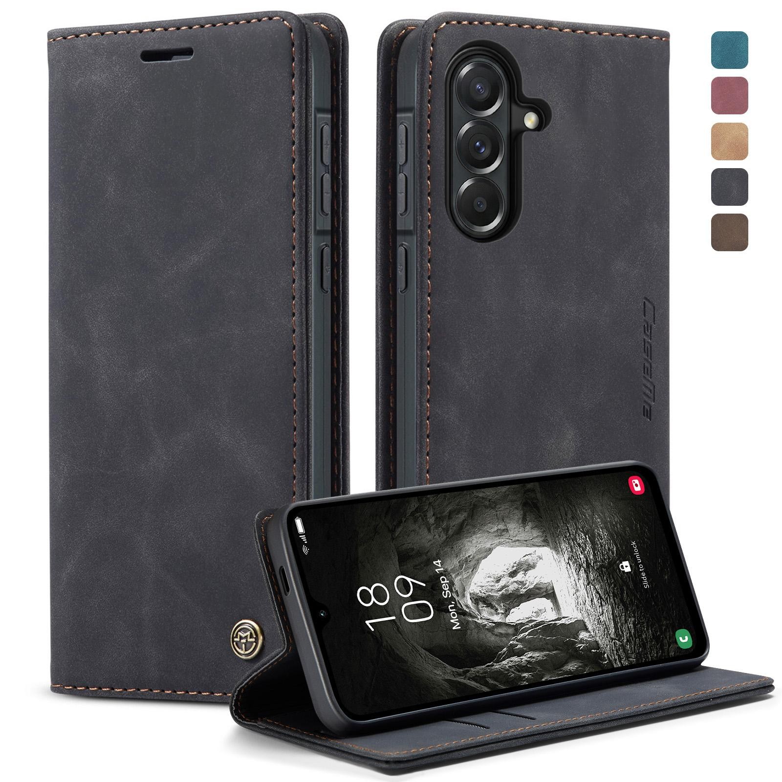 CaseMe 013 Samsung Galaxy A57 5G Retro Leather Θήκη Βιβλίο - Black