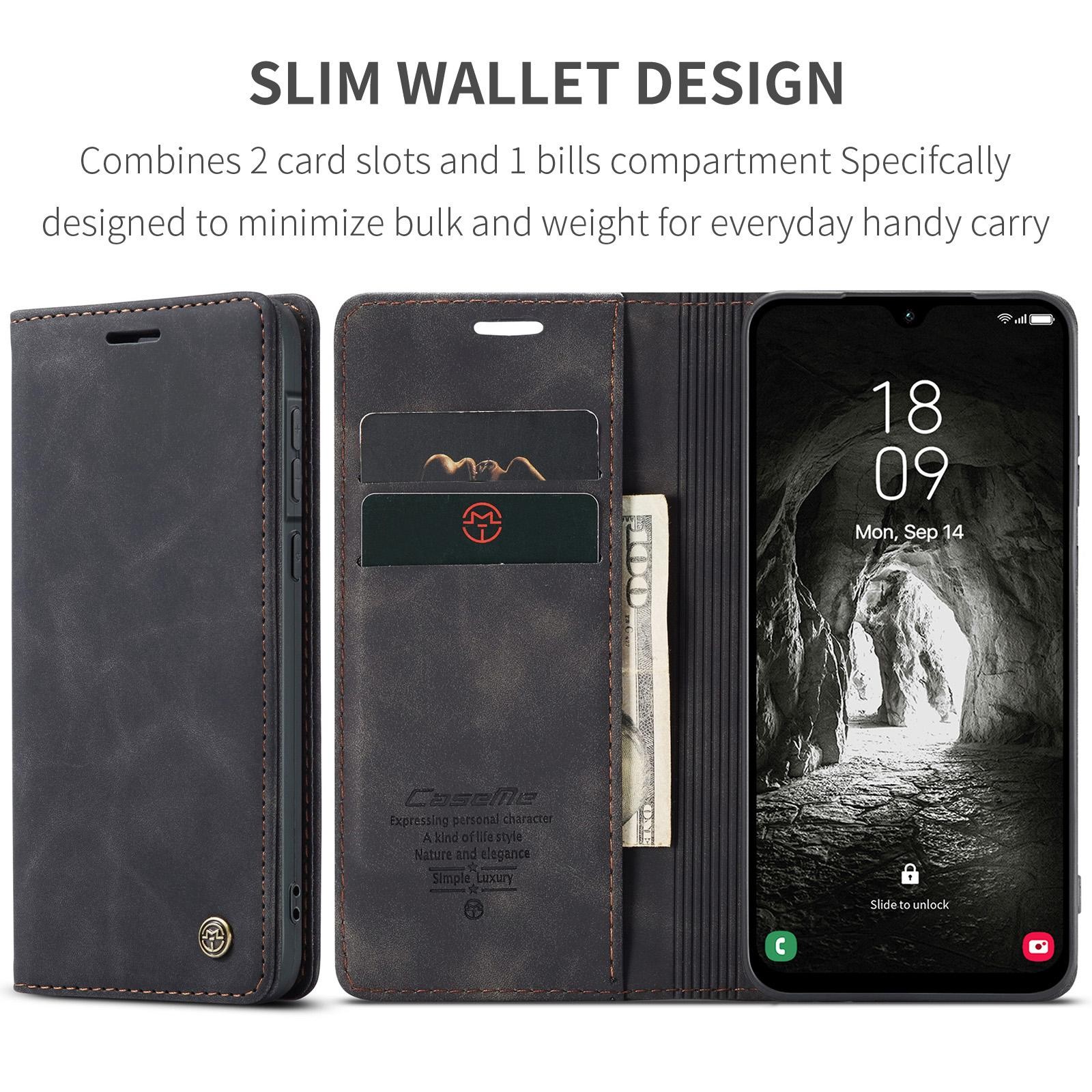 CaseMe 013 Samsung Galaxy A57 5G Retro Leather Θήκη Βιβλίο - Black