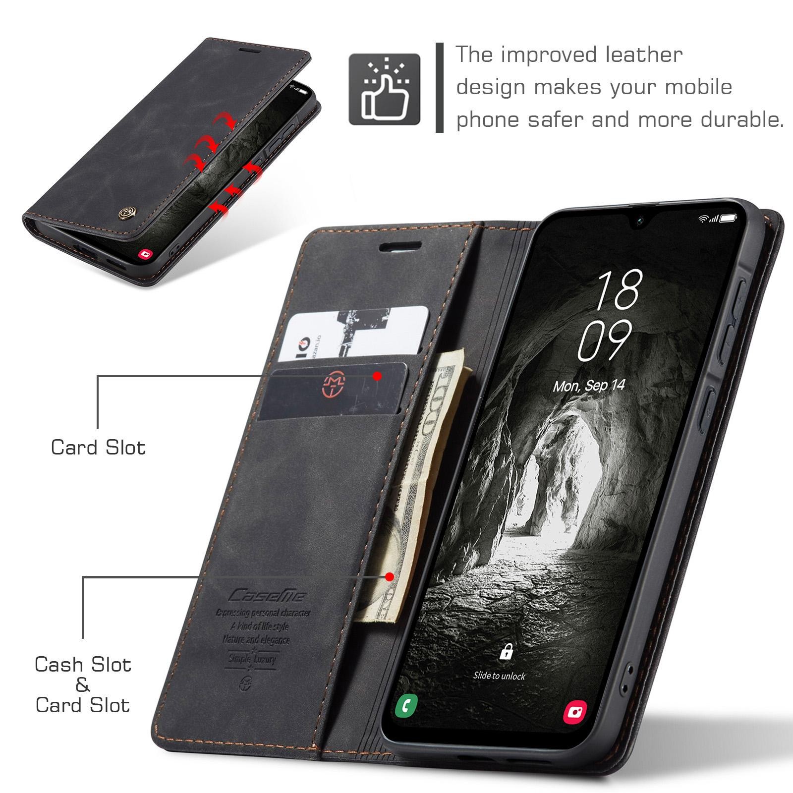 CaseMe 013 Samsung Galaxy A57 5G Retro Leather Θήκη Βιβλίο - Black