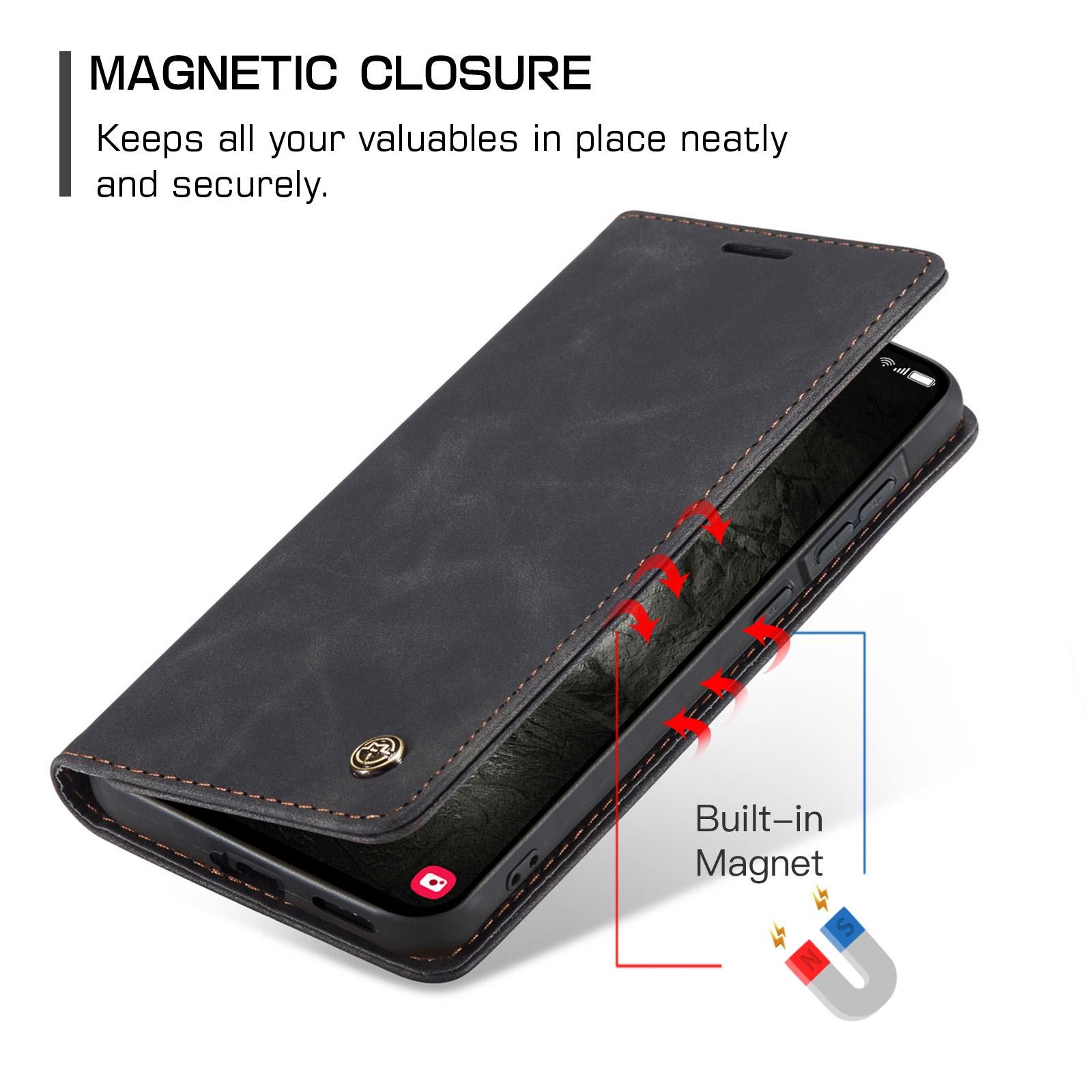 CaseMe 013 Samsung Galaxy A57 5G Retro Leather Θήκη Βιβλίο - Black