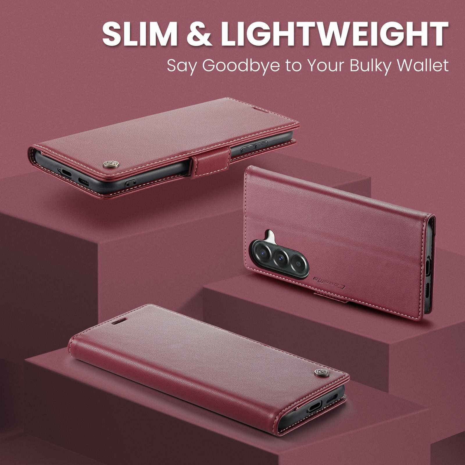 CaseMe 023 Samsung Galaxy A57 5G RFID Θήκη Πορτοφόλι Δερμάτινη – Red