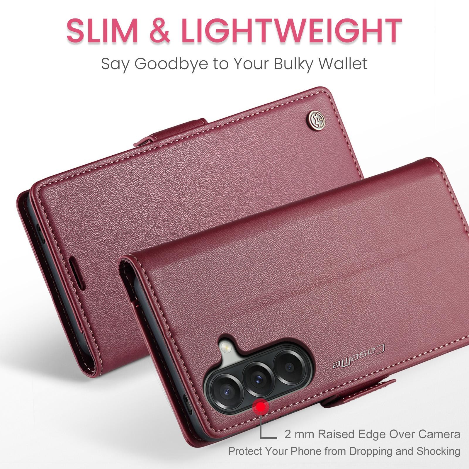 CaseMe 023 Samsung Galaxy A57 5G RFID Θήκη Πορτοφόλι Δερμάτινη – Red