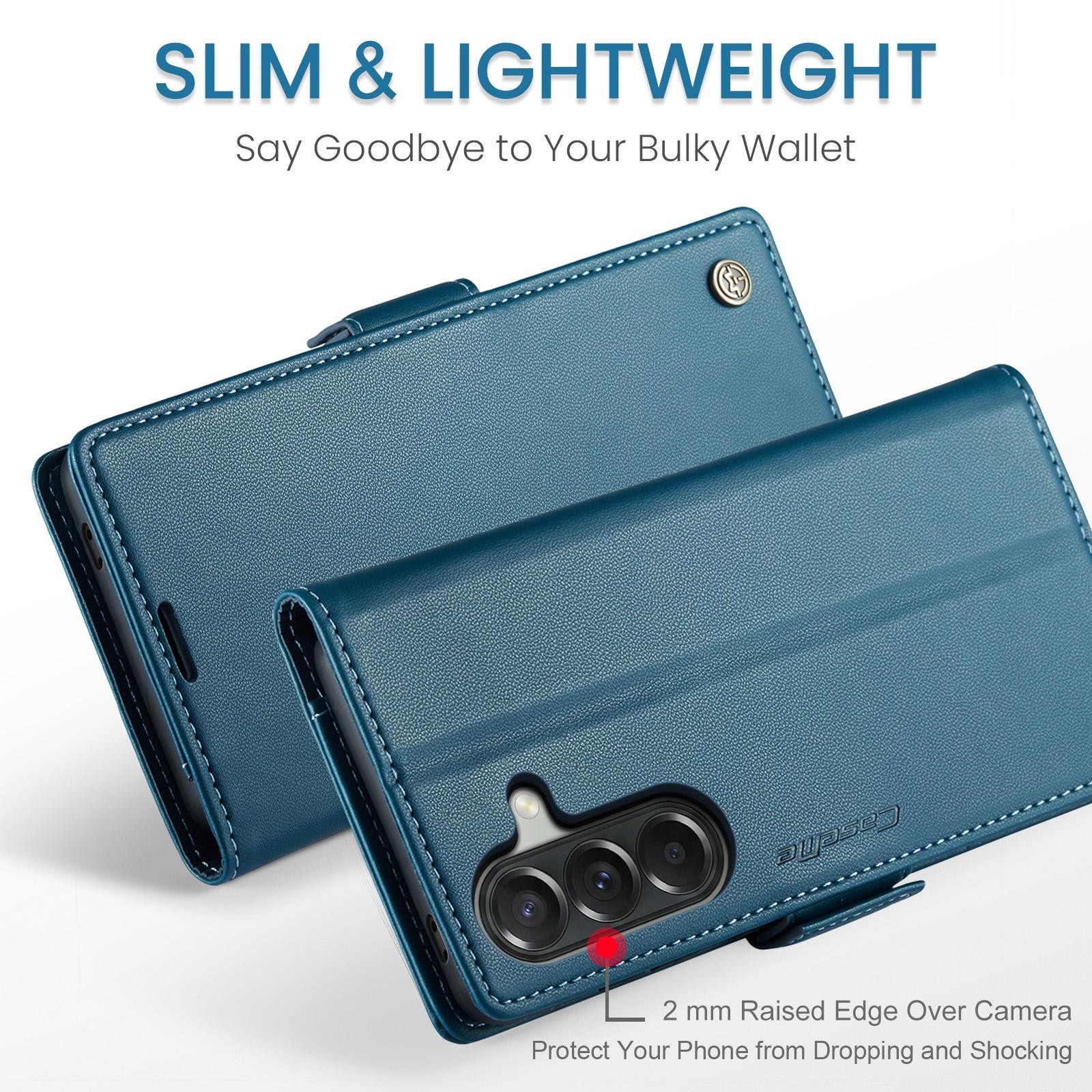 CaseMe 023 Samsung Galaxy A57 5G RFID Θήκη Πορτοφόλι Δερμάτινη –Blue
