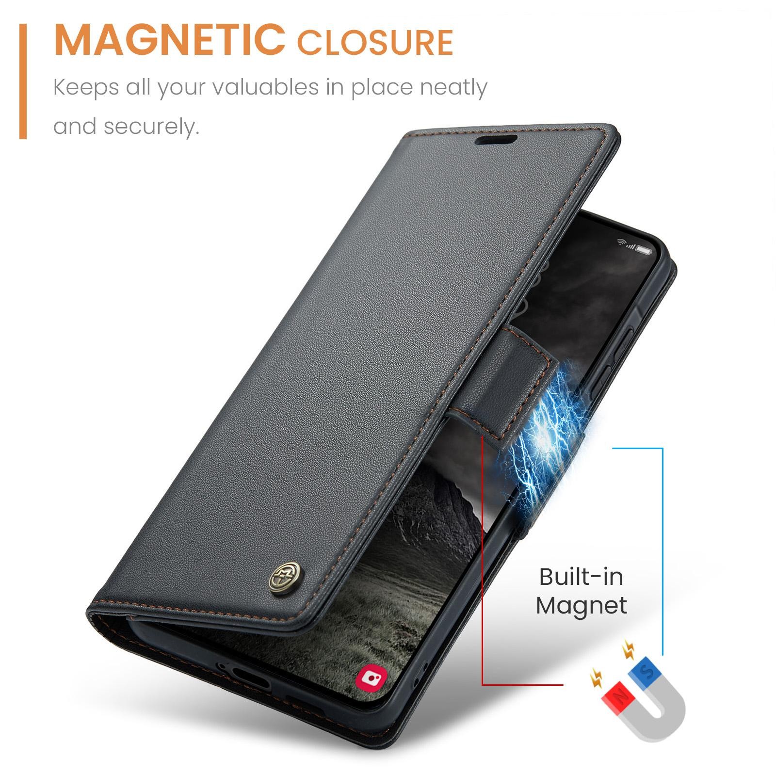CaseMe 023 Samsung Galaxy A57 5G RFID Θήκη Πορτοφόλι Δερμάτινη –Black