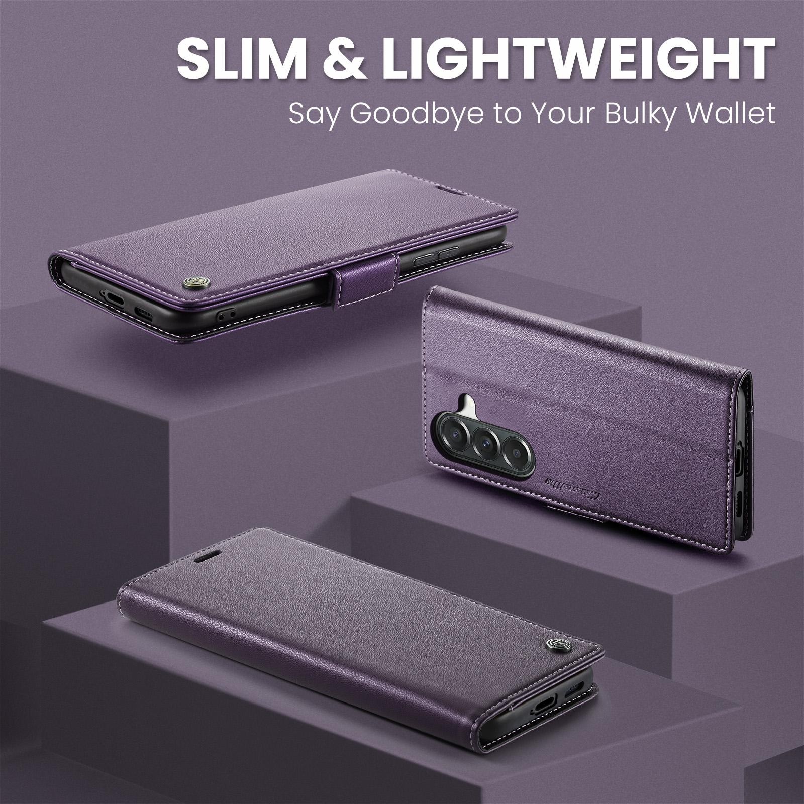 CaseMe 023 Samsung Galaxy A57 5G RFID Θήκη Πορτοφόλι Δερμάτινη –Purple