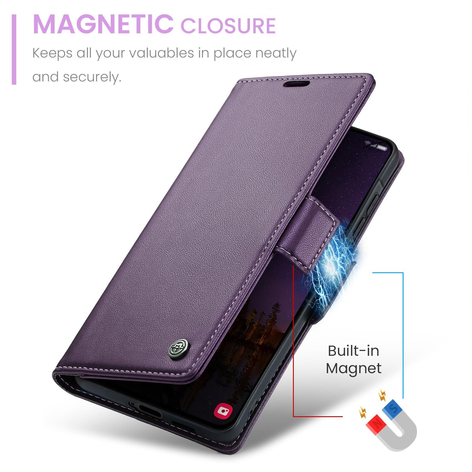 CaseMe 023 Samsung Galaxy A57 5G RFID Θήκη Πορτοφόλι Δερμάτινη –Purple