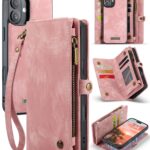 CaseMe 008 iPhone 16 Θήκη Πορτοφόλι με Αποσπώμενη Θήκη Σιλικόνης - Pink