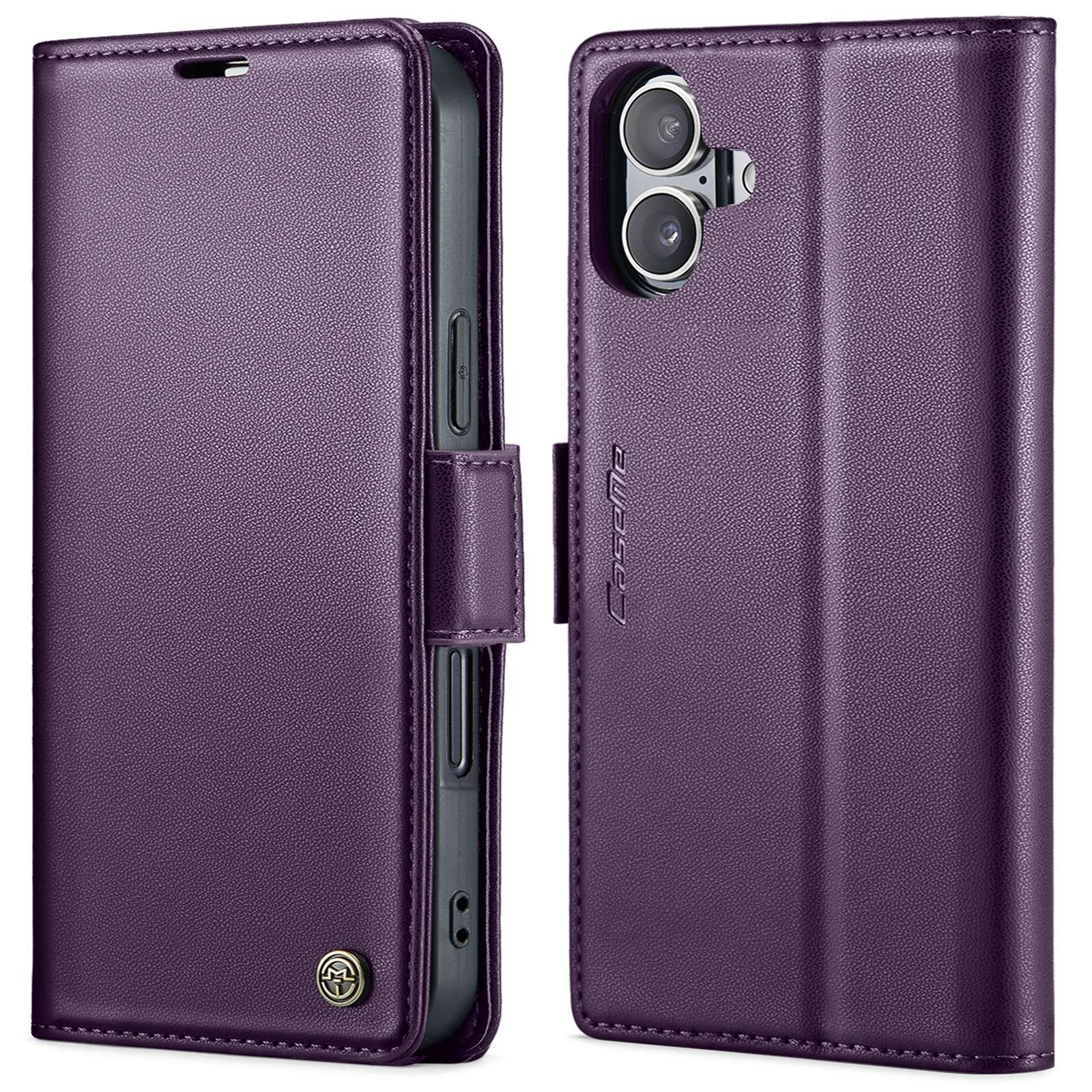 CaseMe 023 iPhone 16 RFID Θήκη Πορτοφόλι Δερμάτινη –Purple